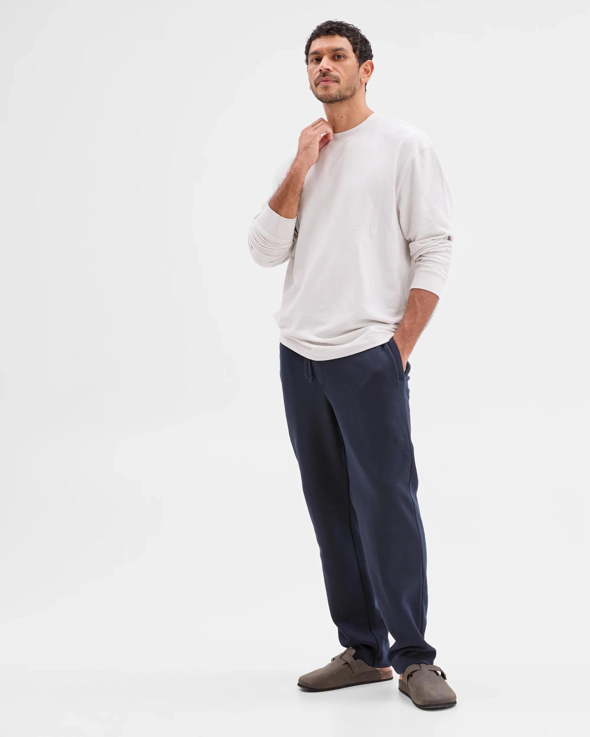 1 Target Man Australian Cotton Blend Uncuffed Trackpants NAVY, 1 of 5