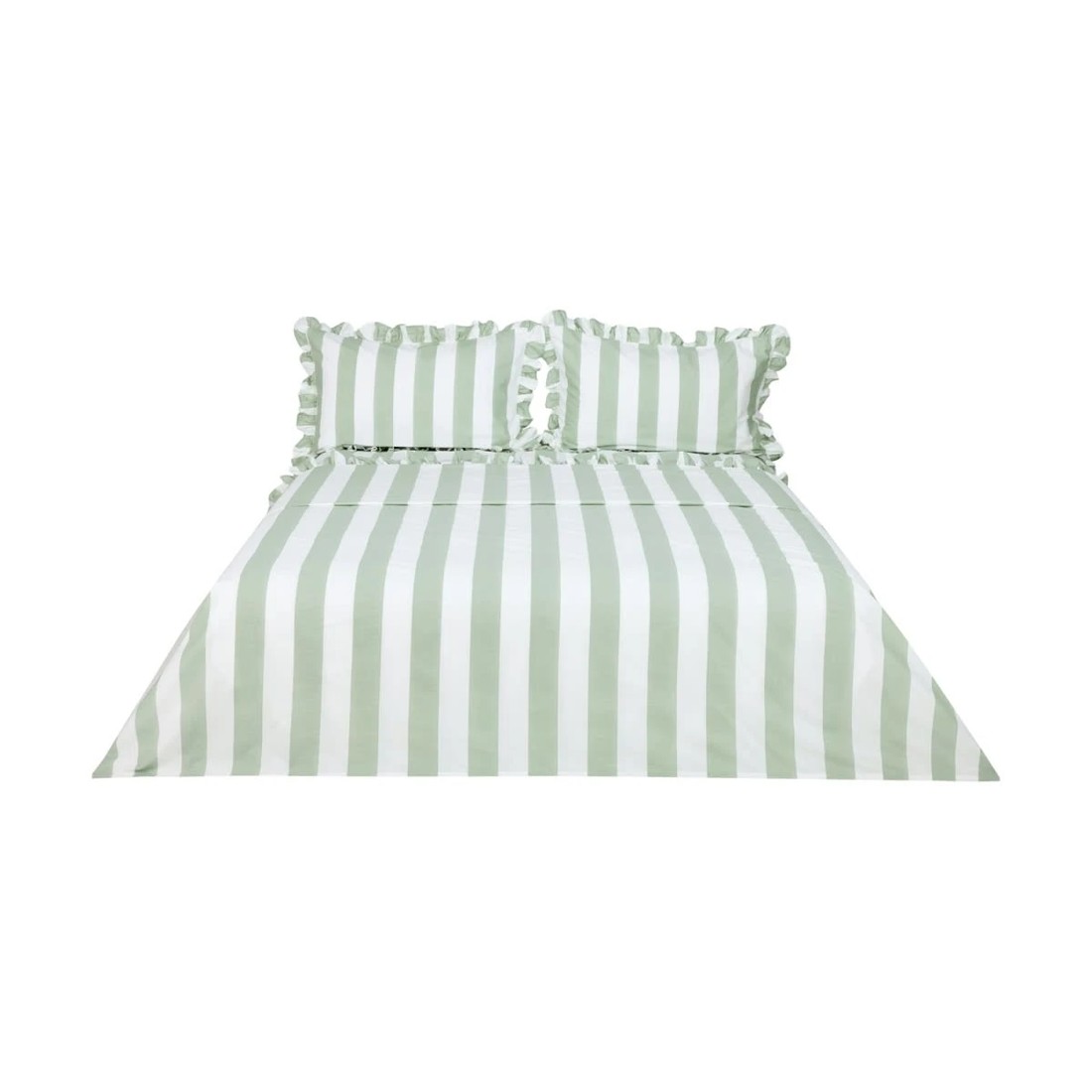 6 250 Thread Count Cotton Ruffle Sheet Set - Queen Bed, Sage, 6 of 7