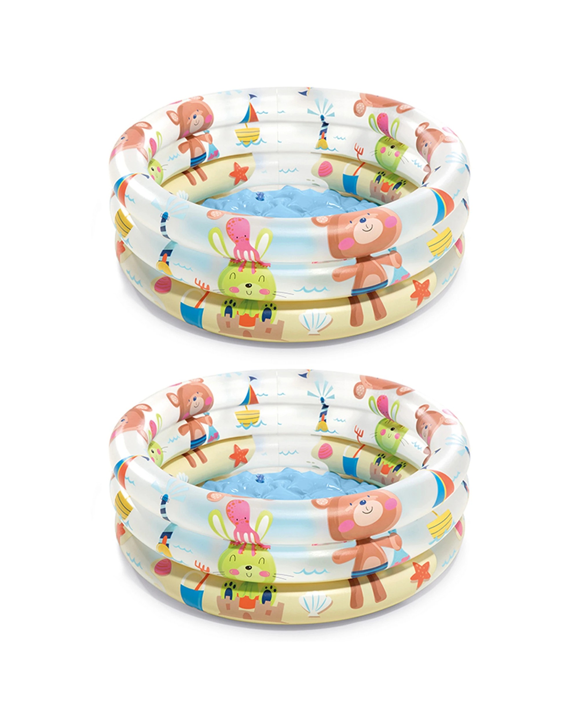 1 Intex 2PK Beach Buddies 3 Ring Baby Pool 1-3Y - Multi, 1 of 3