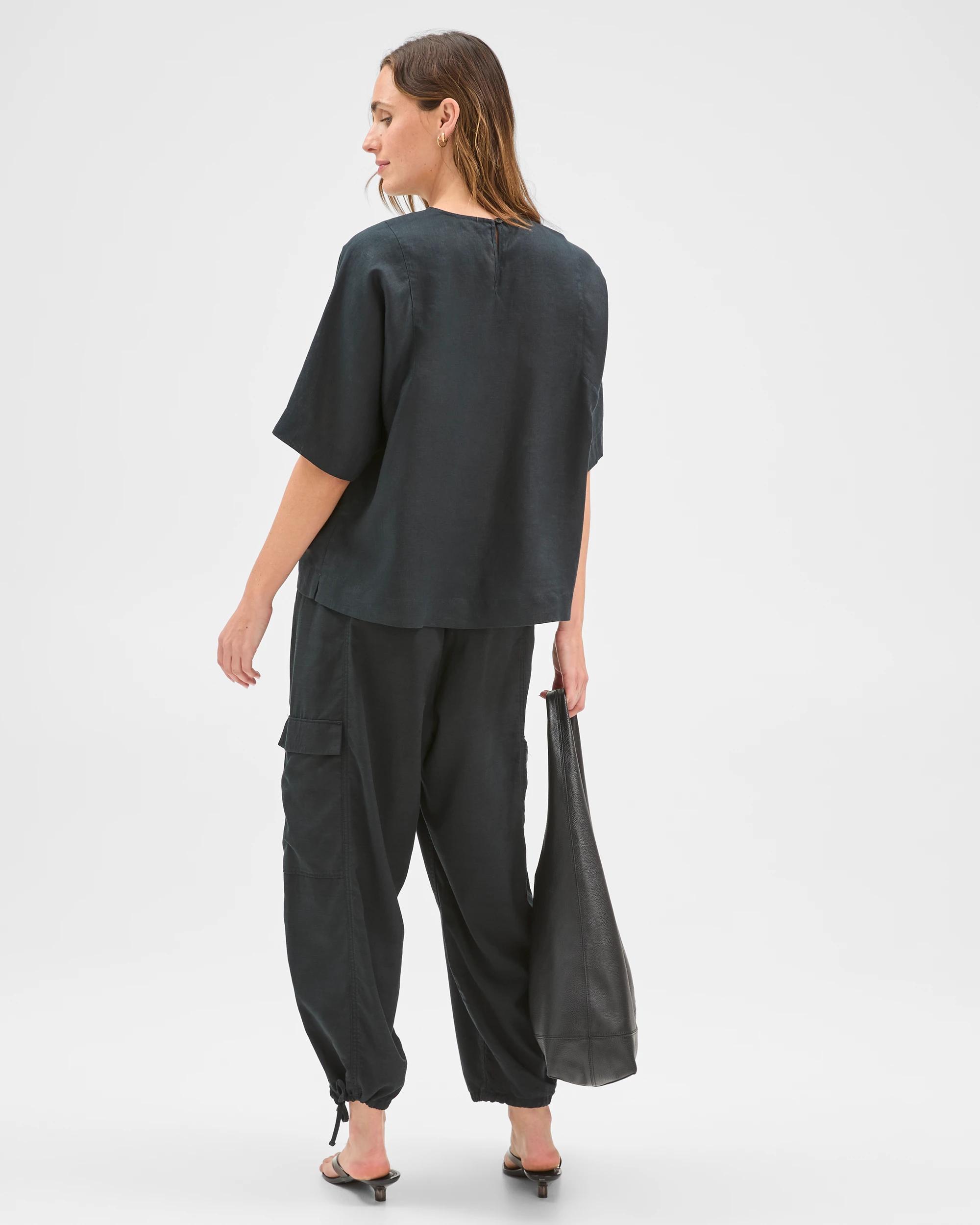7 Target Woman Slub Cargo Pull On Pants BLACK, 7 of 7