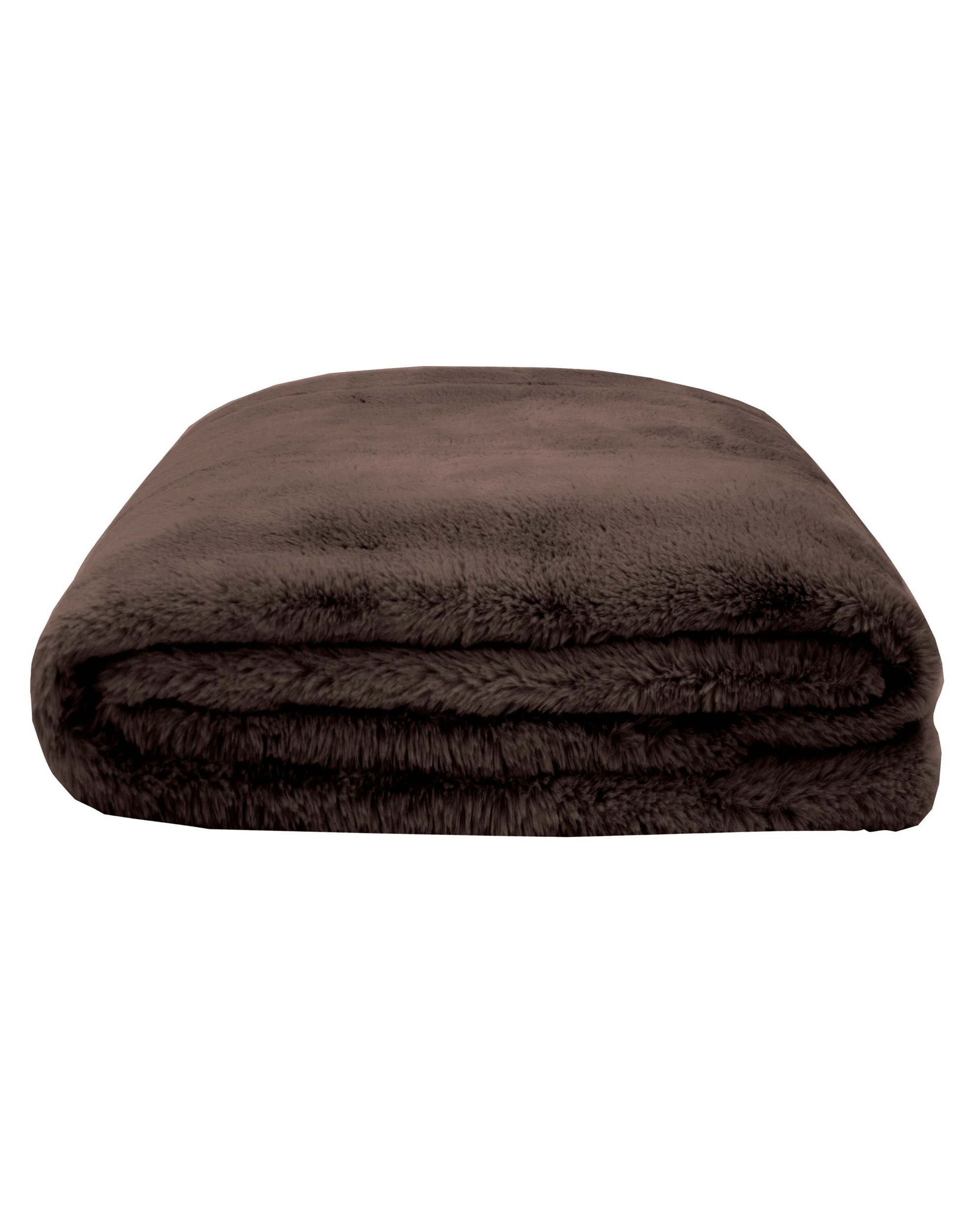 1 Bambury Frida Soft Thick Faux Fur Throw Chocolate - Brown, 1 of 3