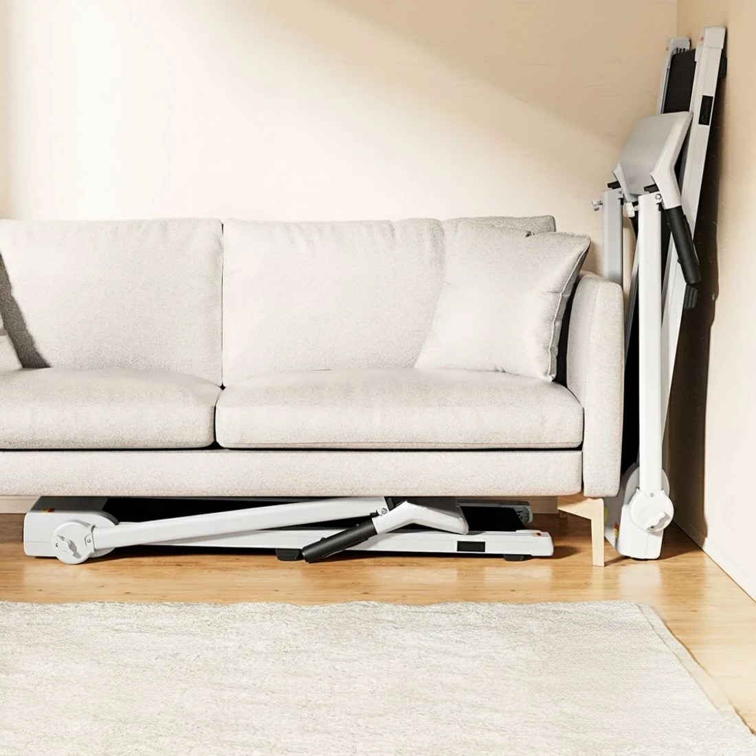 6 Everfit Treadmill Electric Home Gym Fitness Exercise Knob Foldable 450mm - White, 6 of 6