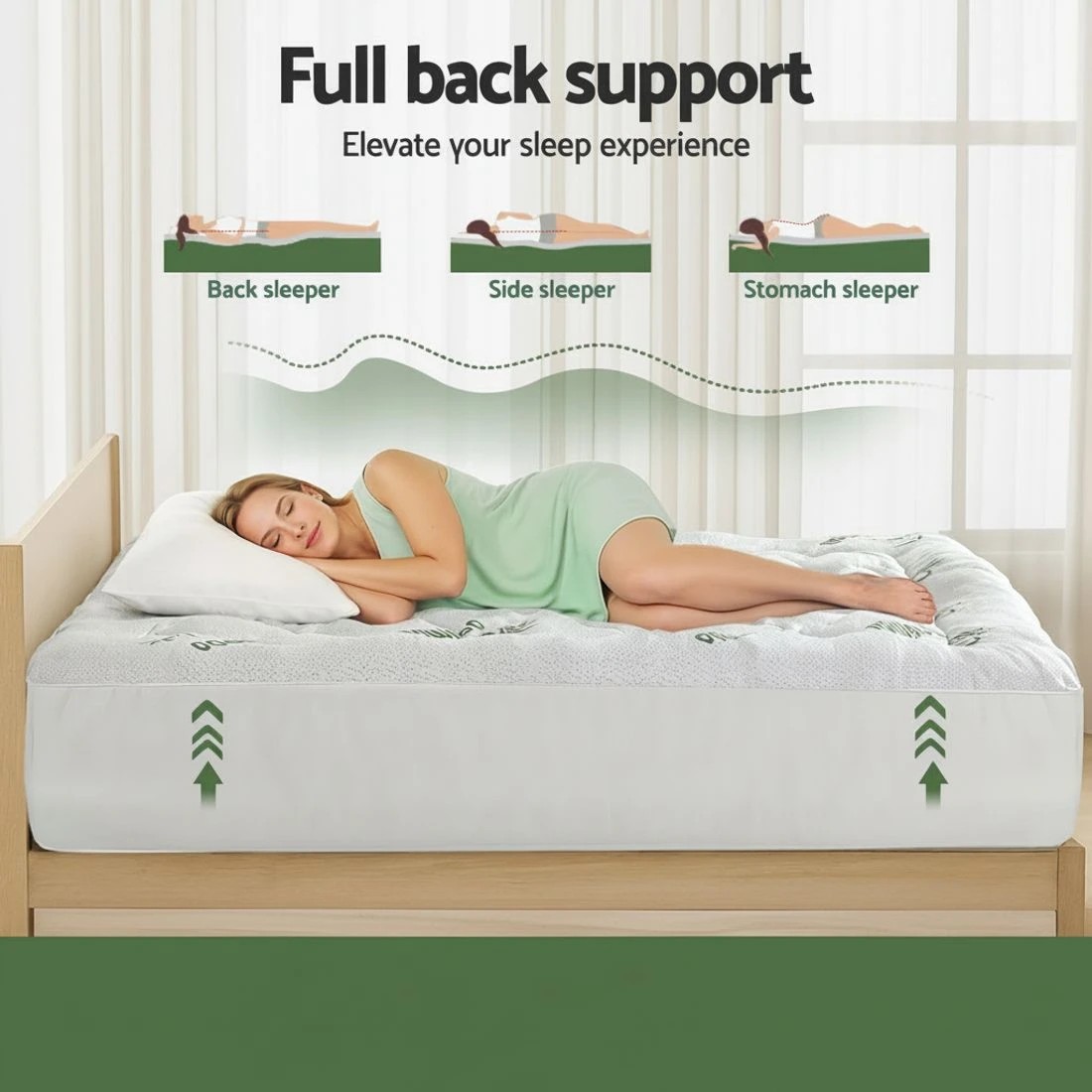 4 Giselle Mattress Topper 5cm Pillowtop toppers Bamboo King Single - White, 4 of 9