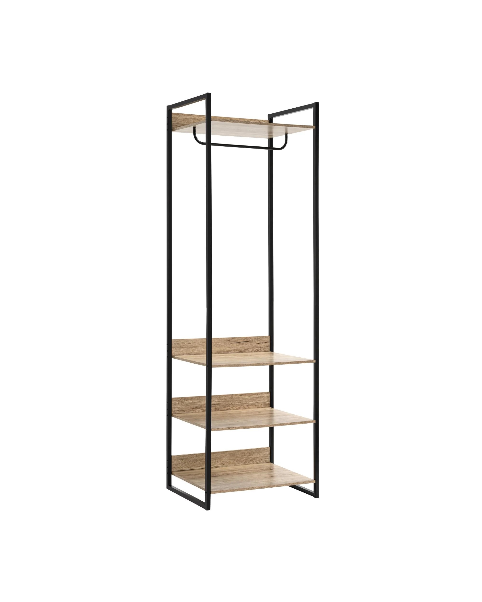 1 Kodu Open Wardrobe Clothes Hanger Shelving - Black, 1 of 8