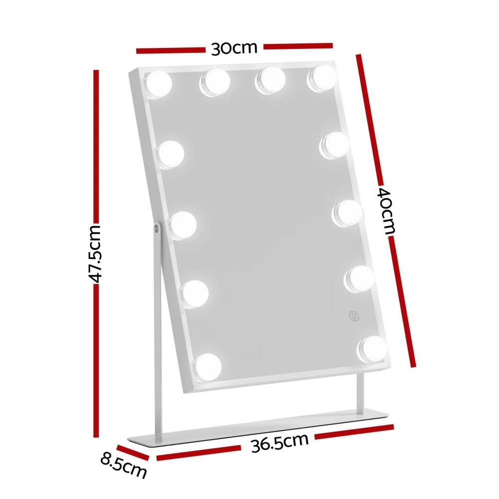 2 Embellir Bluetooth Makeup Mirror 30x40cm Hollywood Vanity with LED Light - Multi, 2 of 6