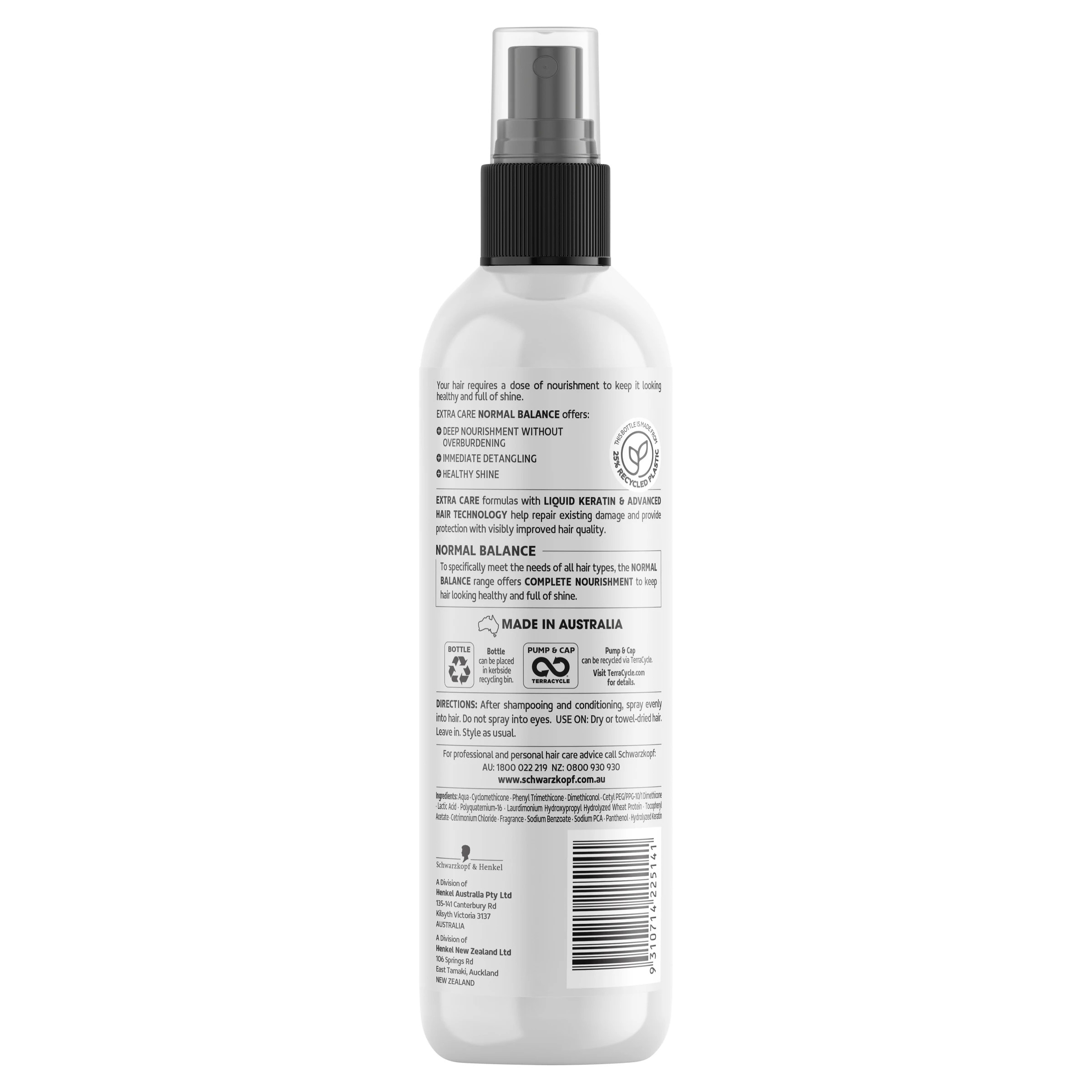 2 Schwarzkopf Extra Care Normal Balance Nourishing Express Repair Leave-In Conditioner 250ml - Keratin Serum, 2 of 5