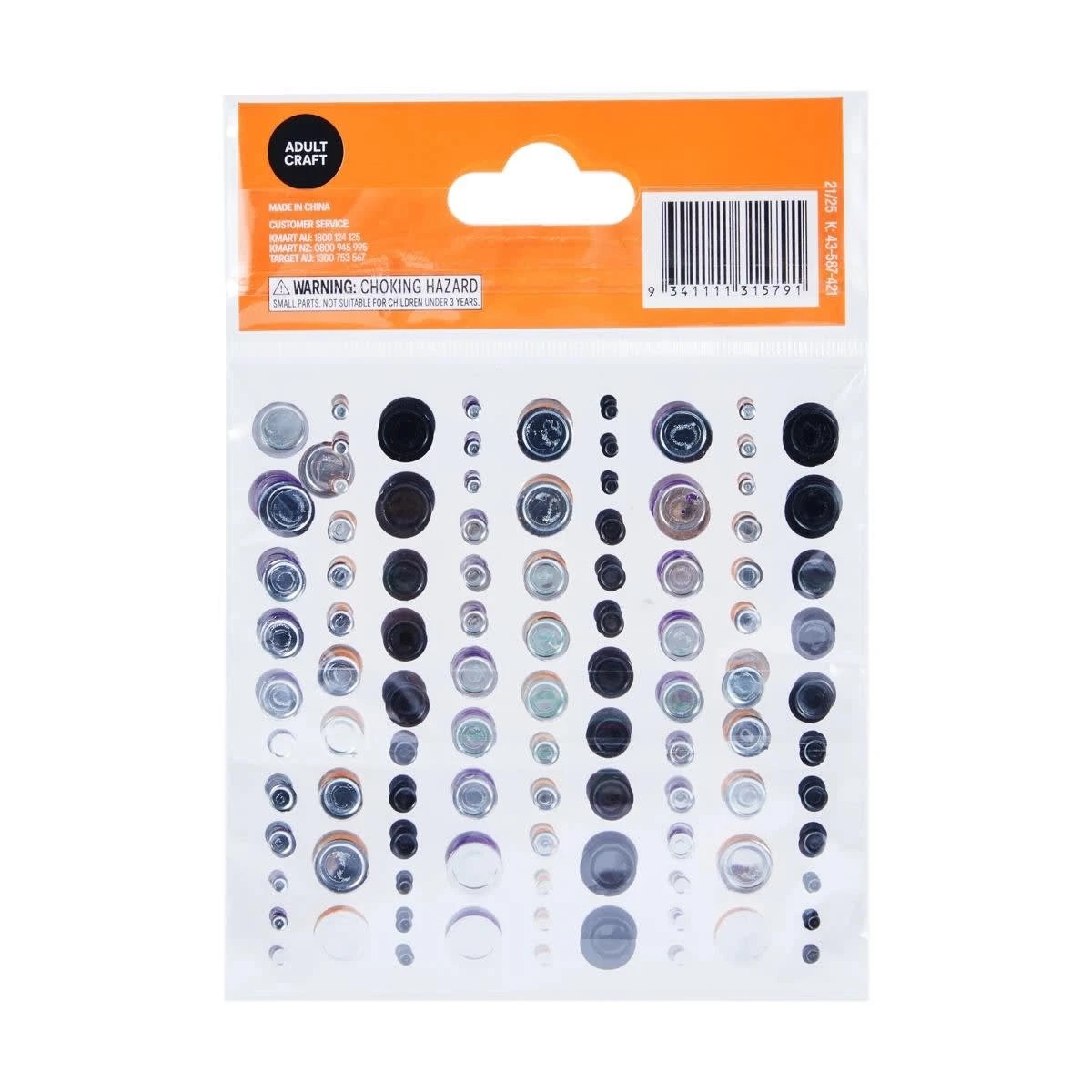 2 2 Pack Halloween Craft Bling Stickers - Gems, 2 of 2