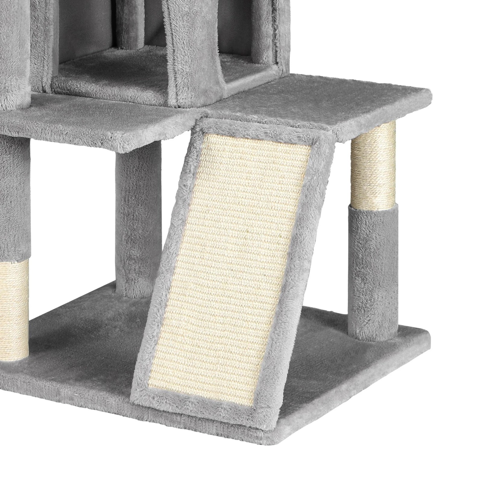 4 Beastie Cat Tree Scratching Post Scratcher Tower Condo House Furniture Wood 100cm - Grey, 4 of 7