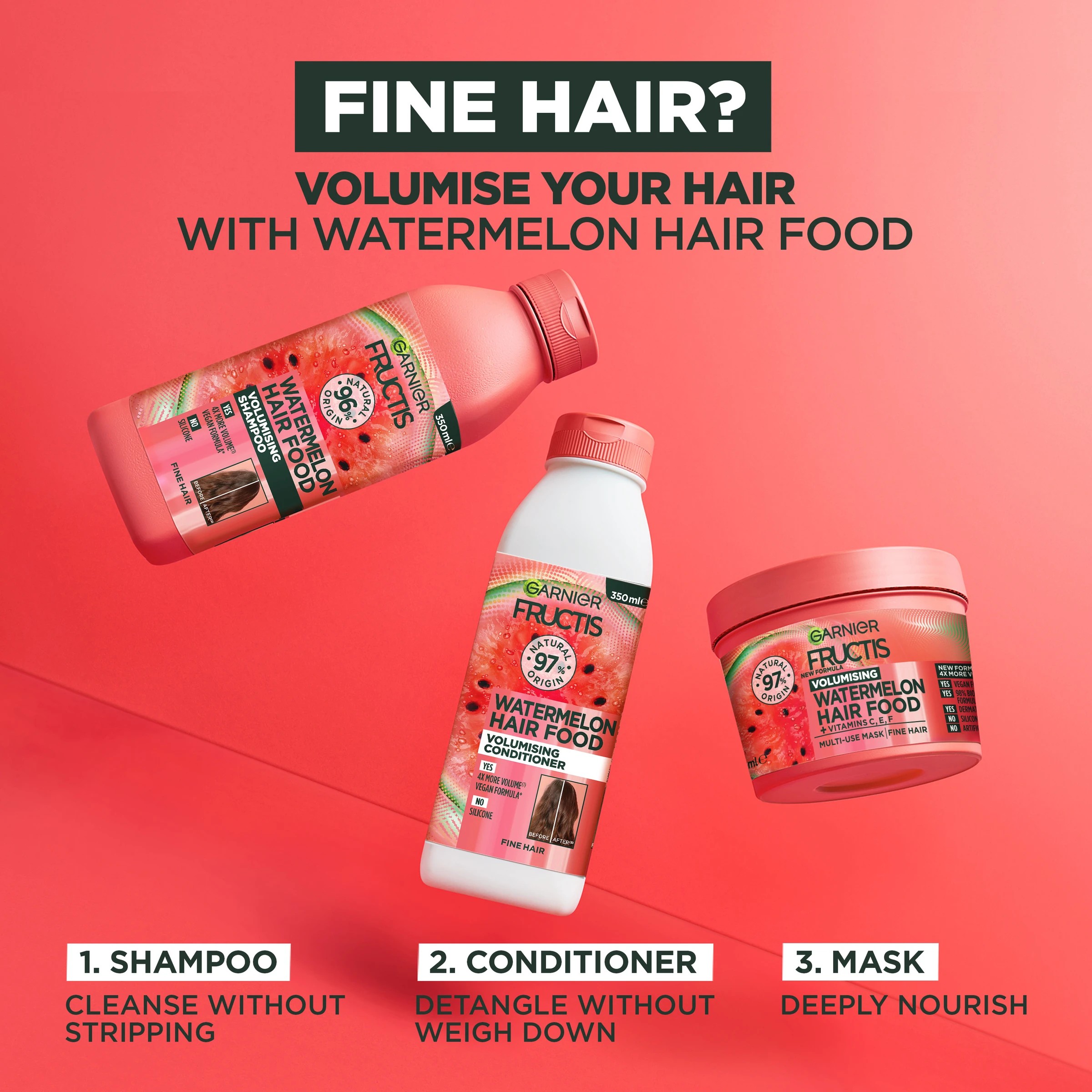 7 Garnier Fructis Hair Food Multi Use Treatment 390ml - Watermelon, 7 of 9