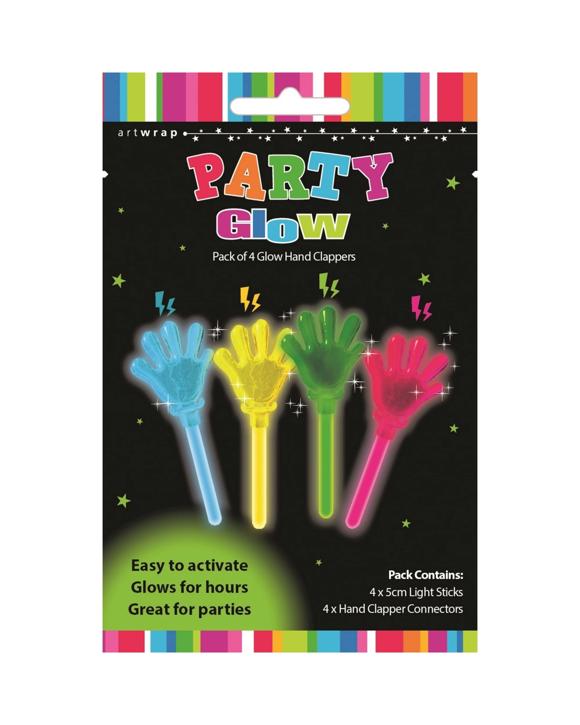 Artwrap Glow Hand Clappers Pack of 4Multi - Multi