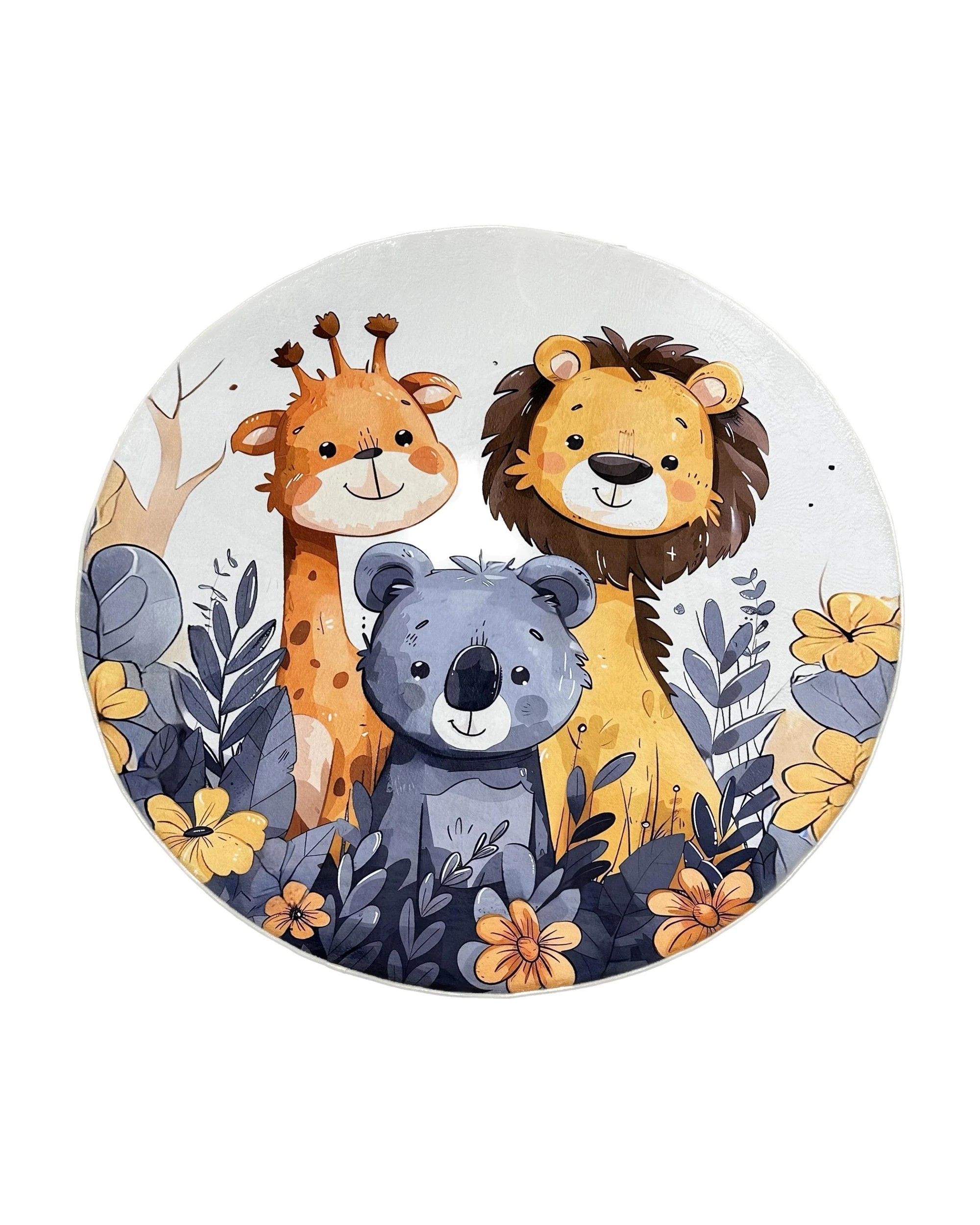 1 La Grace Home Ultra Soft Kids Tiger Giraffe Koala Plush Mat - 120x120cm, 1 of 4