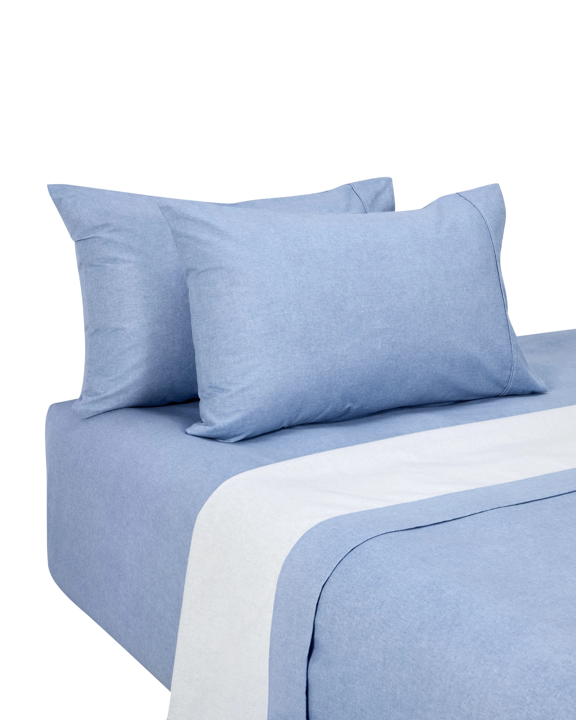 5 Marle Cotton Flannelette Sheet Set - Queen Bed, Blue, 5 of 7
