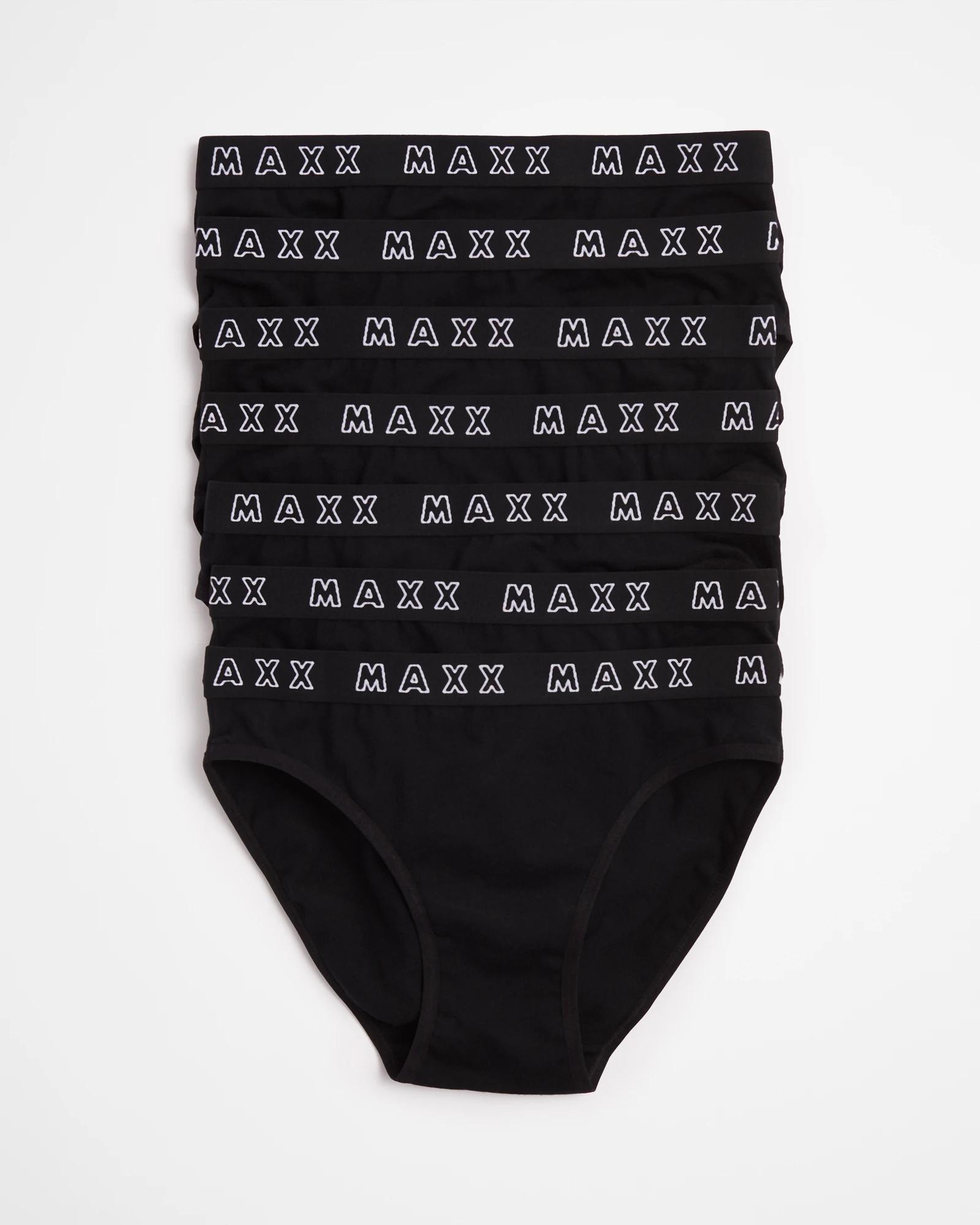 1 Girls Maxx Underwear Briefs 7 Pack BLACK, 1 of 2