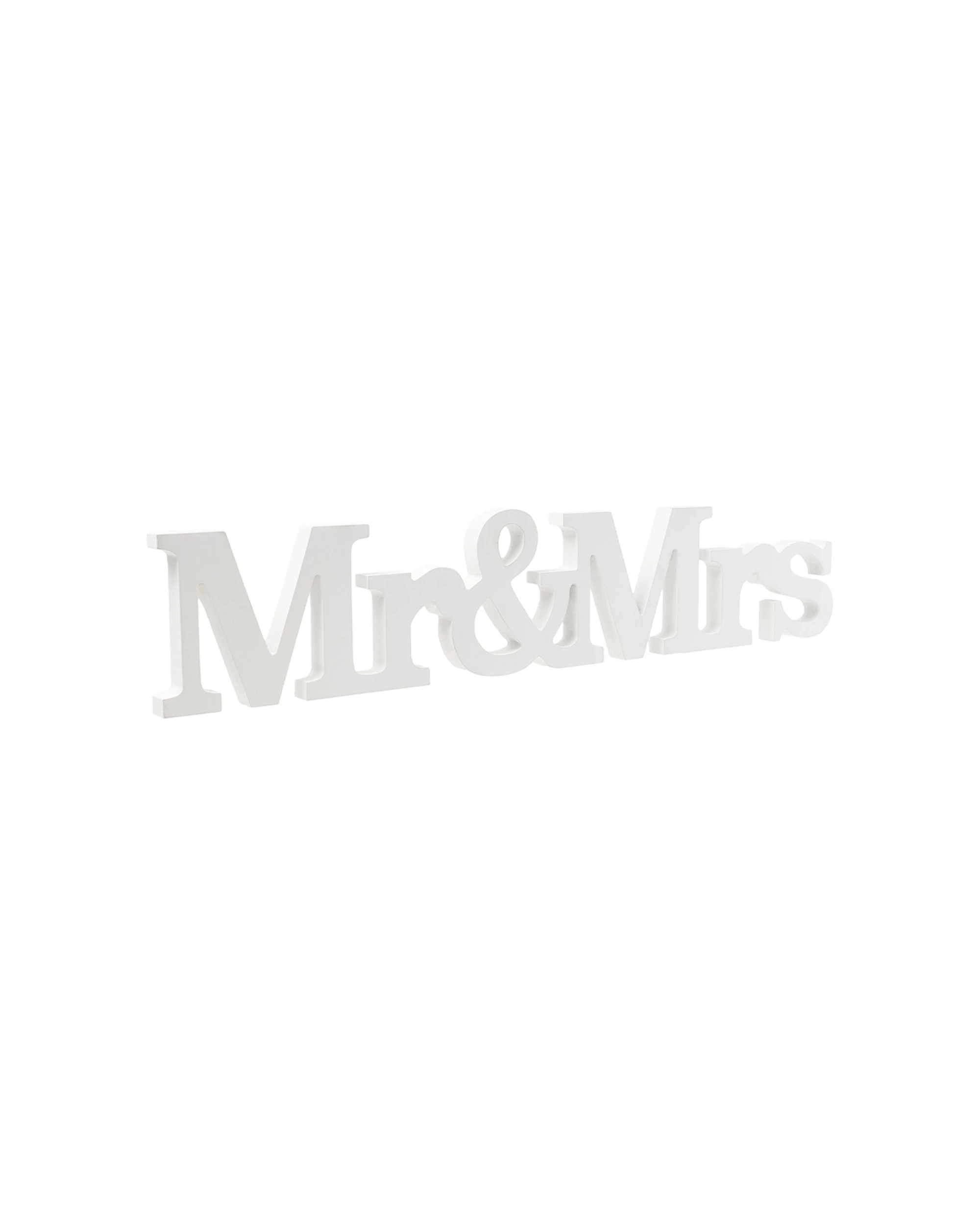 2 Wedding Wooden 50x10cm Mr & Mrs Table Word Letter Sign Event Decor Large - White, 2 of 3
