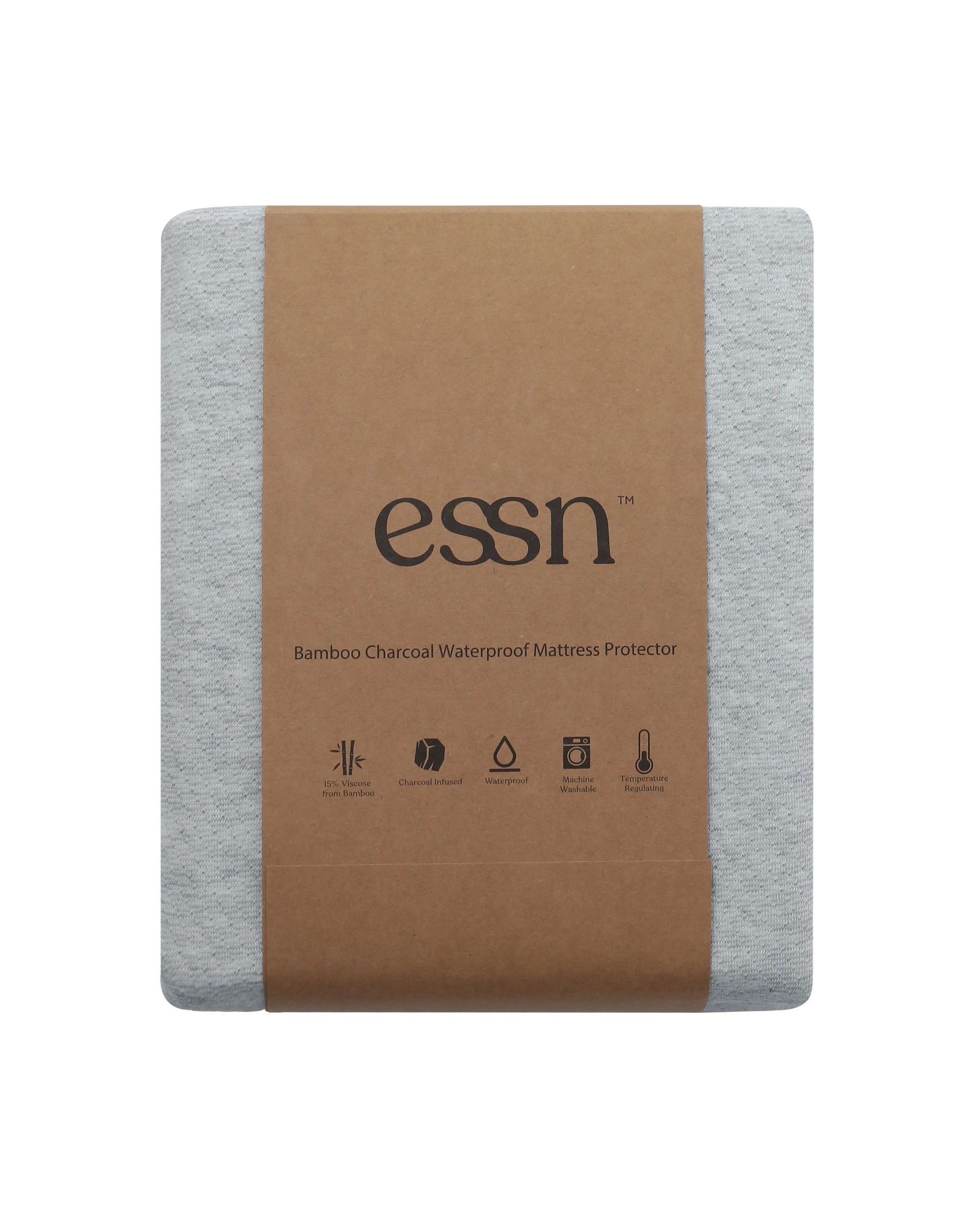 7 ESSN Bamboo Charcoal Waterproof Mattress Protector - Queen Bed - Charcoal, 7 of 8