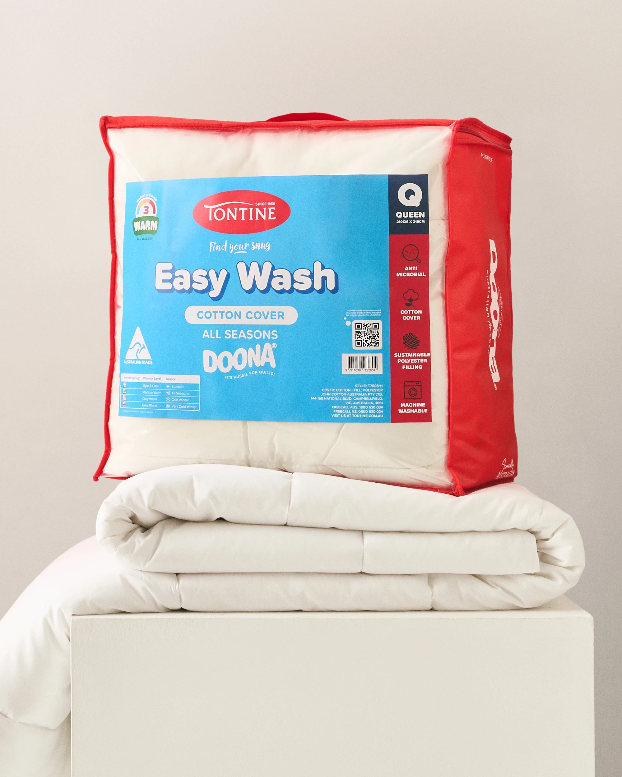 2 Tontine Find Your Snug Easy Wash Quilt - Double Bed - White, 2 of 3