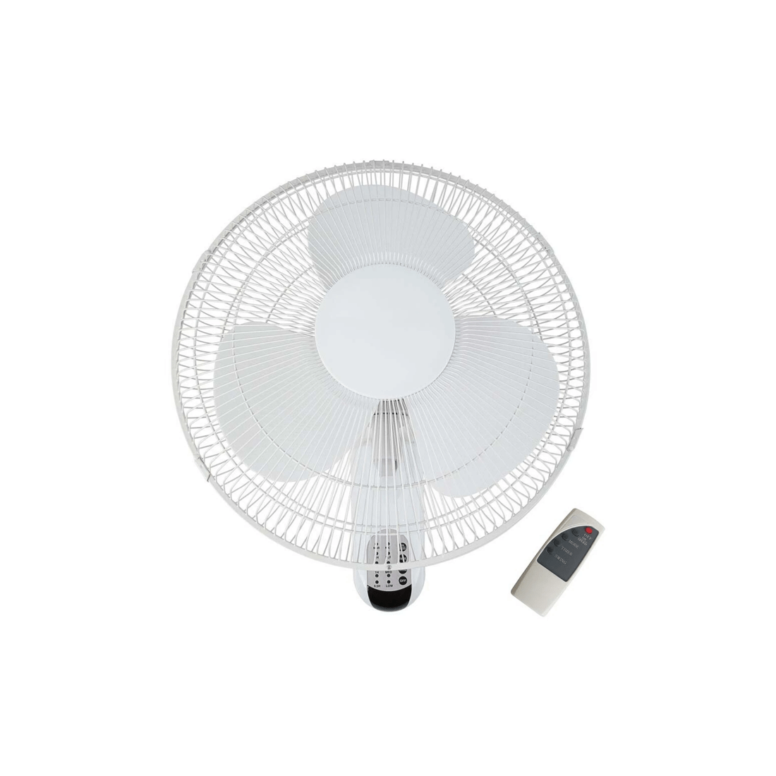 1 Heller 40cm Wall Mounted 3 Speed Air Cooling Fan W/ Remote Control/timer - White, 1 of 3