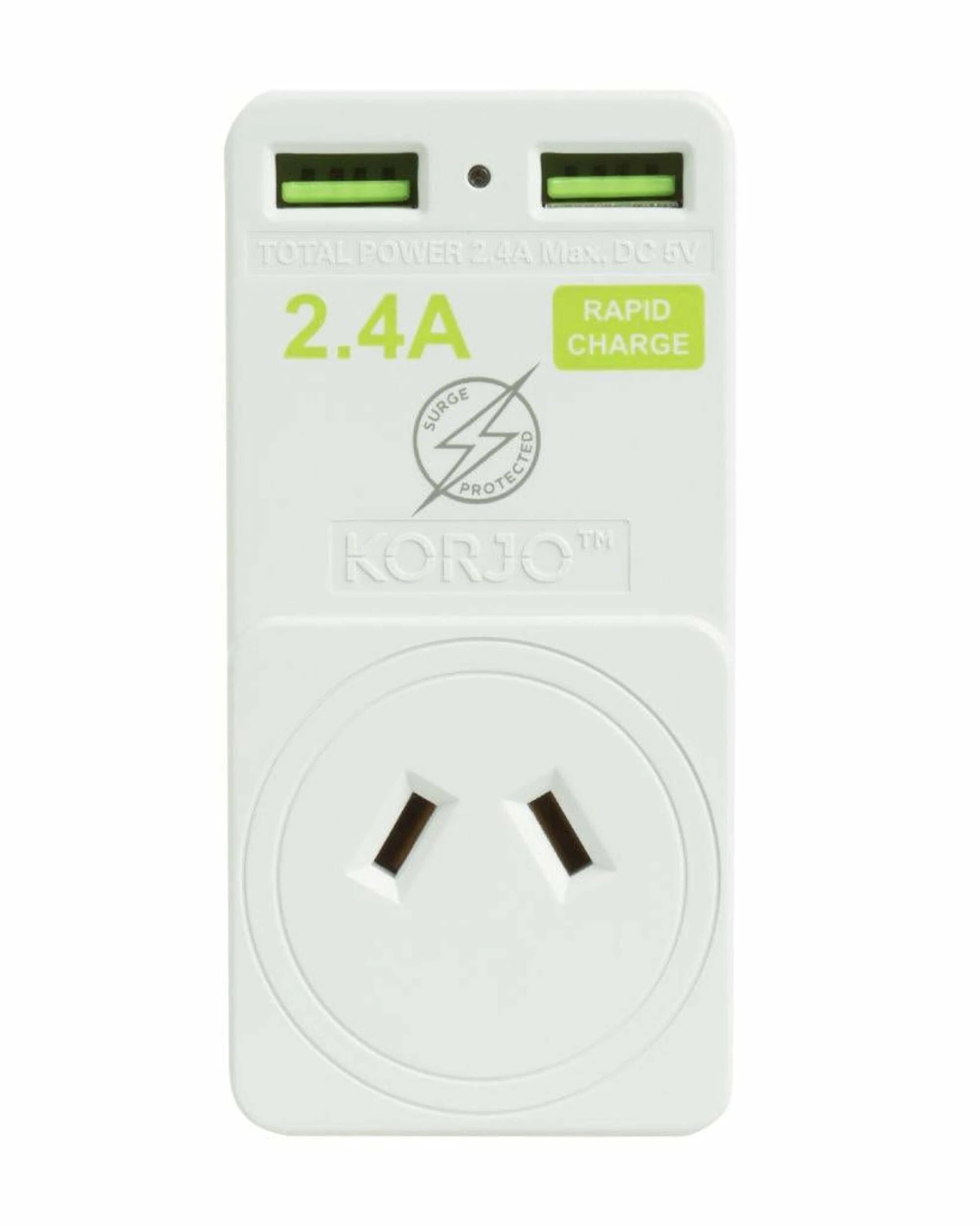 2 Korjo Travel Adaptor Plug with 2 x USB - Aus to Italy / Switzerland - White, 2 of 4