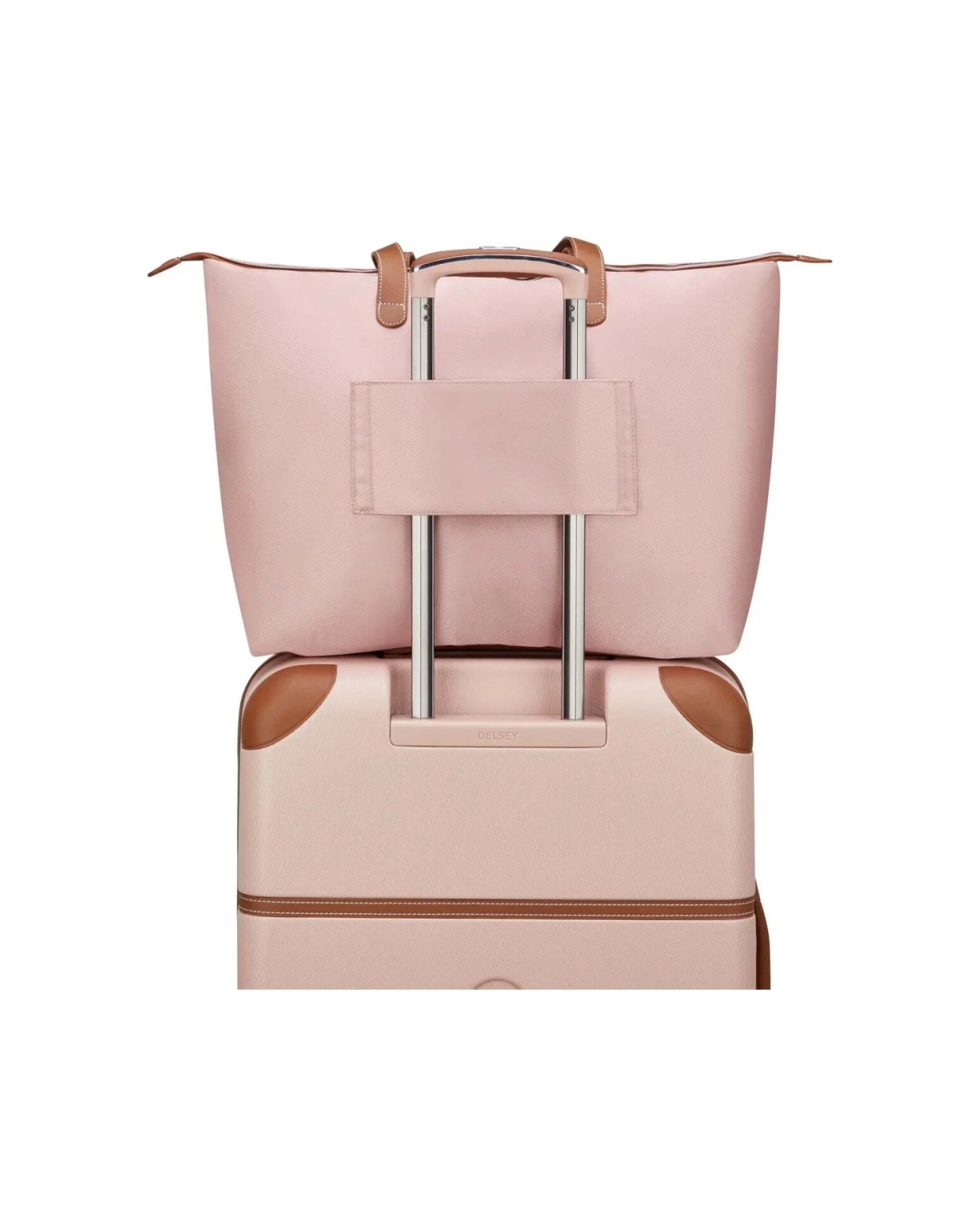 4 Delsey Luggage Chatelet Air 2.0 Tote Bag Recycled Material Lockable Zip - Pink, 4 of 6