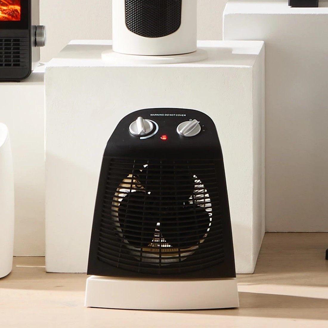 9 Oscillating Fan Heater - Black and White, 9 of 9