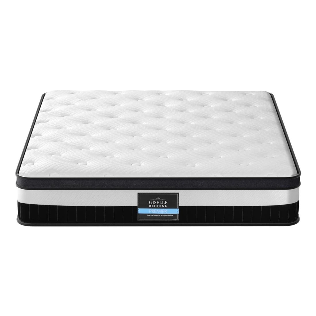 3 Giselle Bedding 30cm Mattress Medium Firm Euro Top Pocket Spring Hybrid - Queen Bed - White, 3 of 7