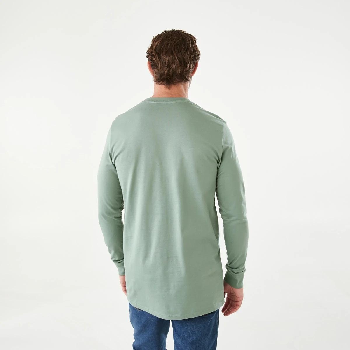 3 Long Sleeve Longline T-shirt Chin Green, 3 of 5