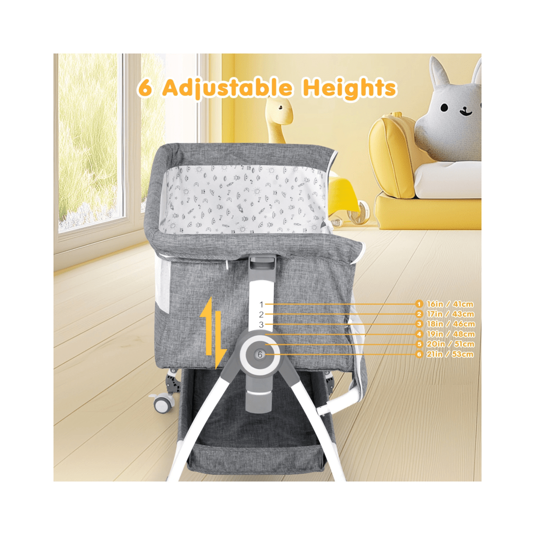 4 Advwin Baby Cot Crib Grey, 4 of 9