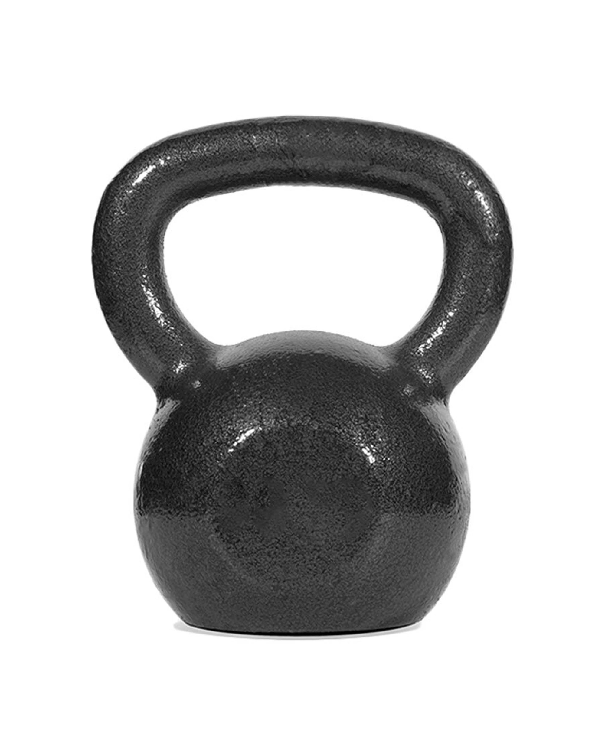 2 BodyWorx 2PK Solid Cast Iron Kettlebell Weights 8kg Home Gym Workout Set Durable - Black, 2 of 2