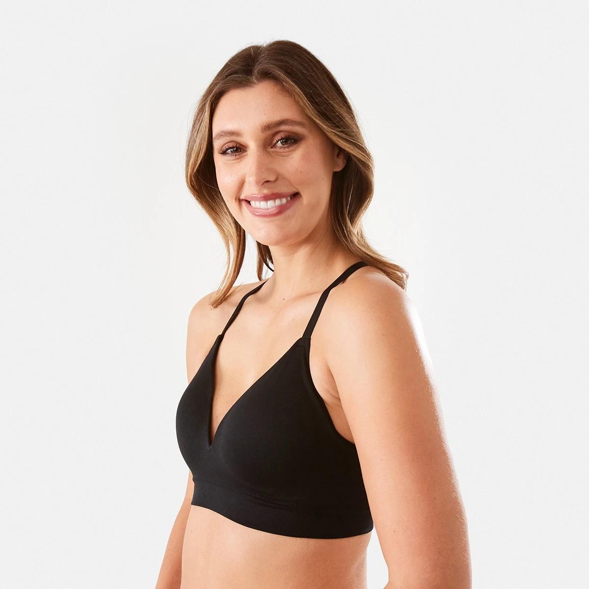 5 2 Pack Wirefree Racerback T-shirt Bra SOFT CLAY, BLACK, 5 of 9