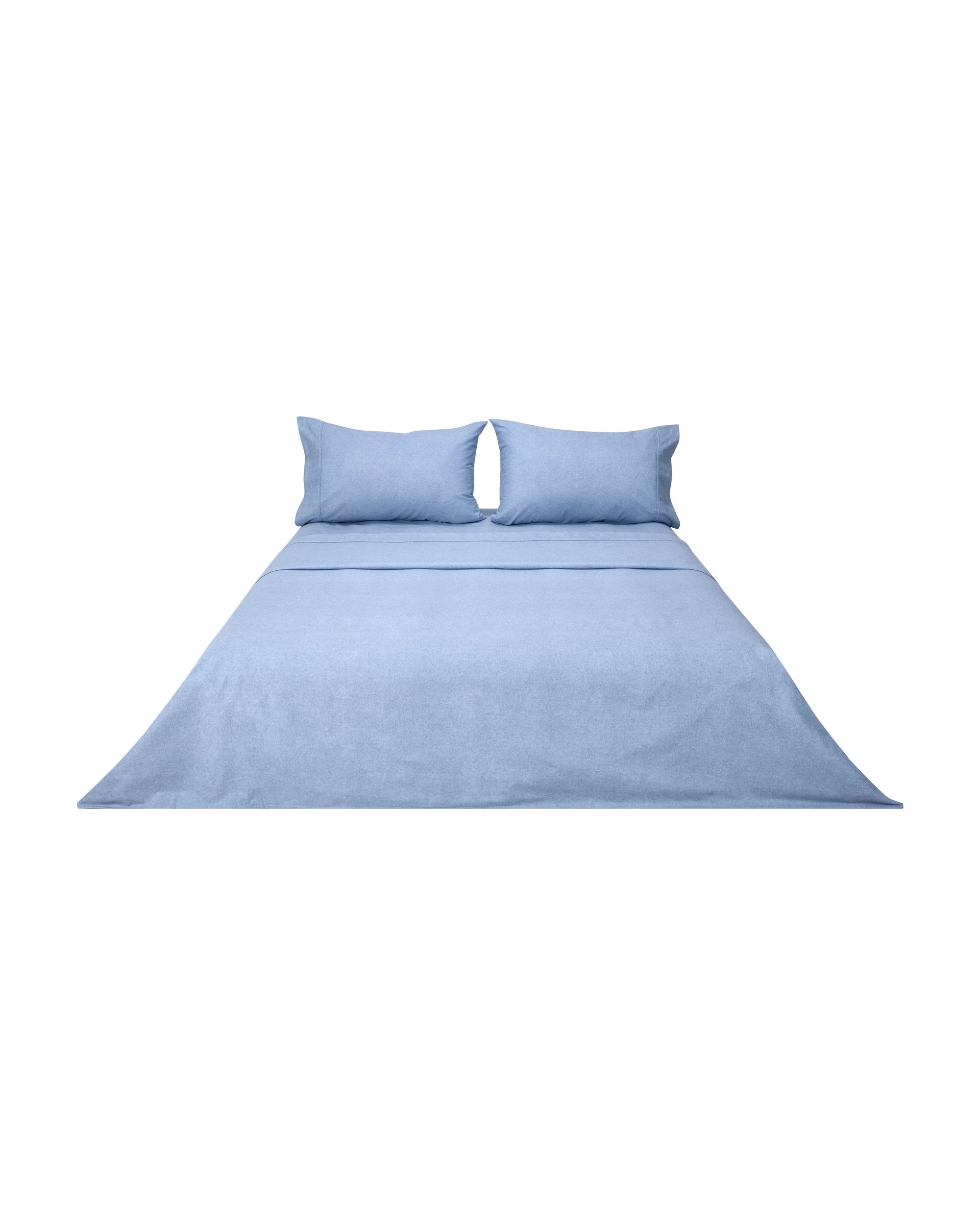6 Marle Cotton Flannelette Sheet Set - Queen Bed, Blue, 6 of 7