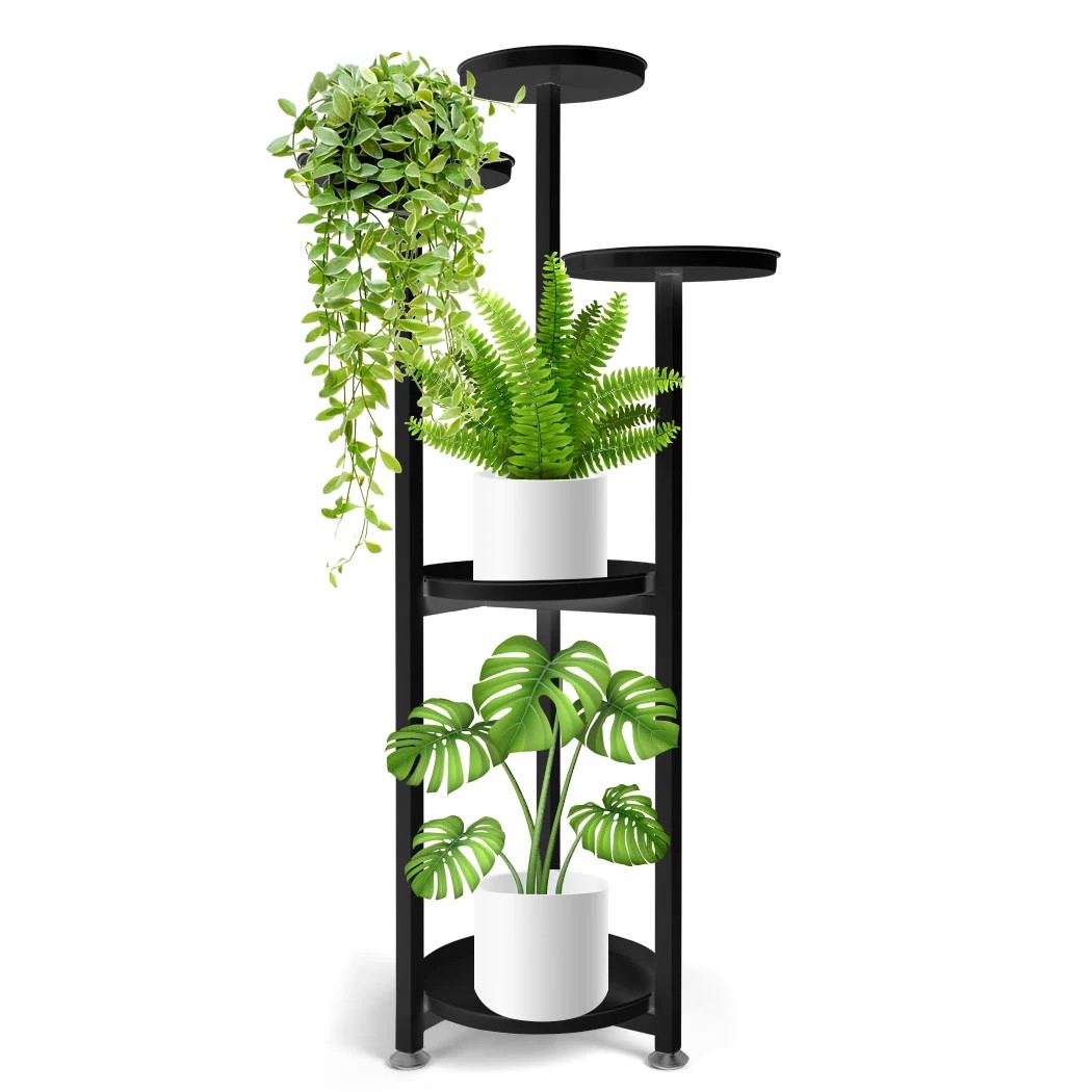 2 Levede L Size Metal Plant Stand - Black, 2 of 7