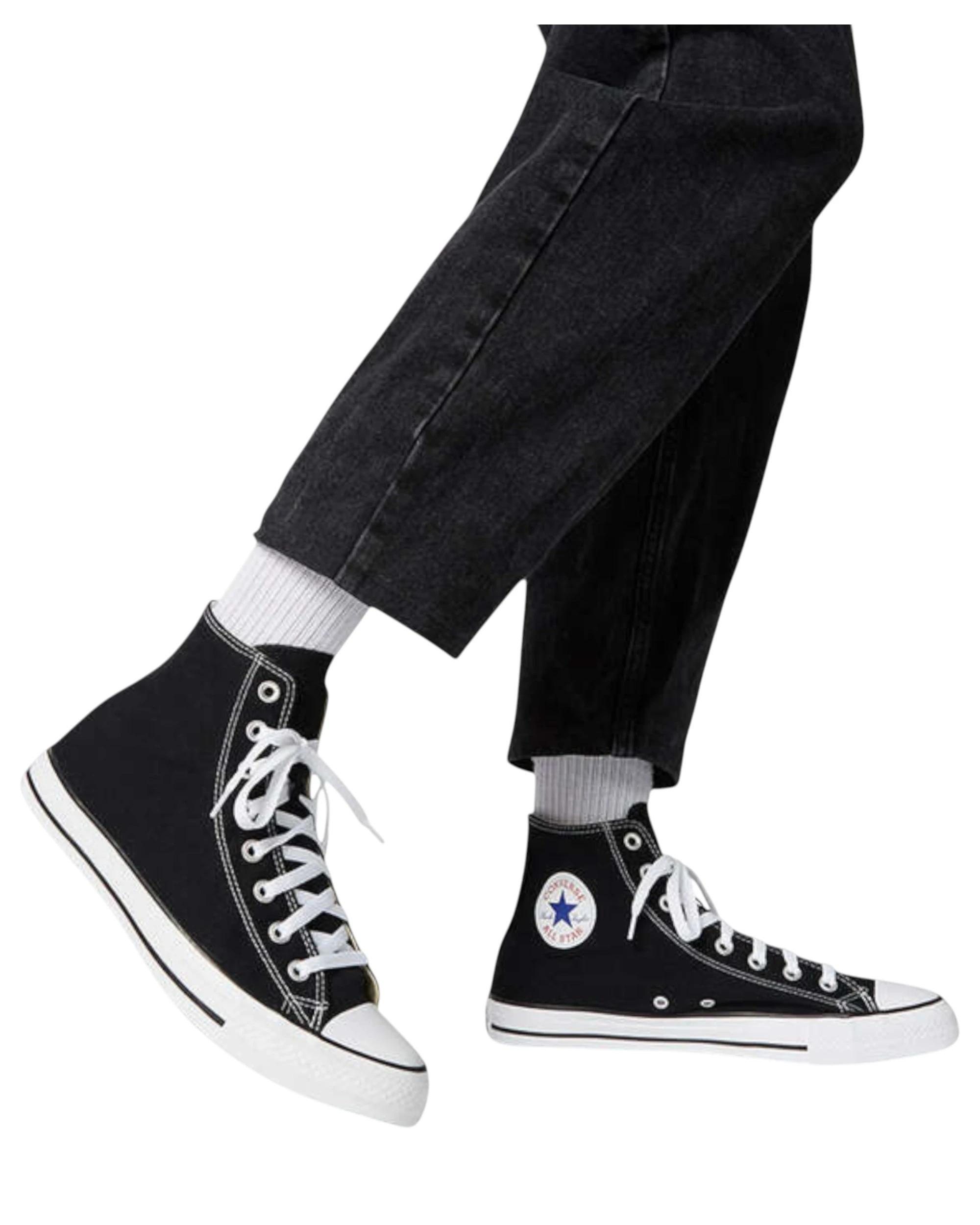 3 Converse Mens Chuck Taylor All Star Black Hi Top Lace Up Casual Shoe BLACK, 3 of 7