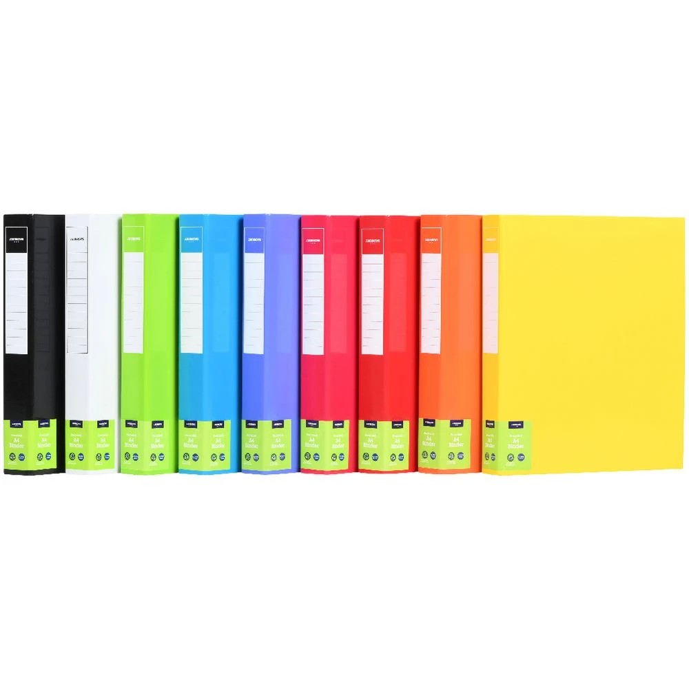 6 J.Burrows A4 Binder 2 D-Ring 25mm Gloss Green, 6 of 6