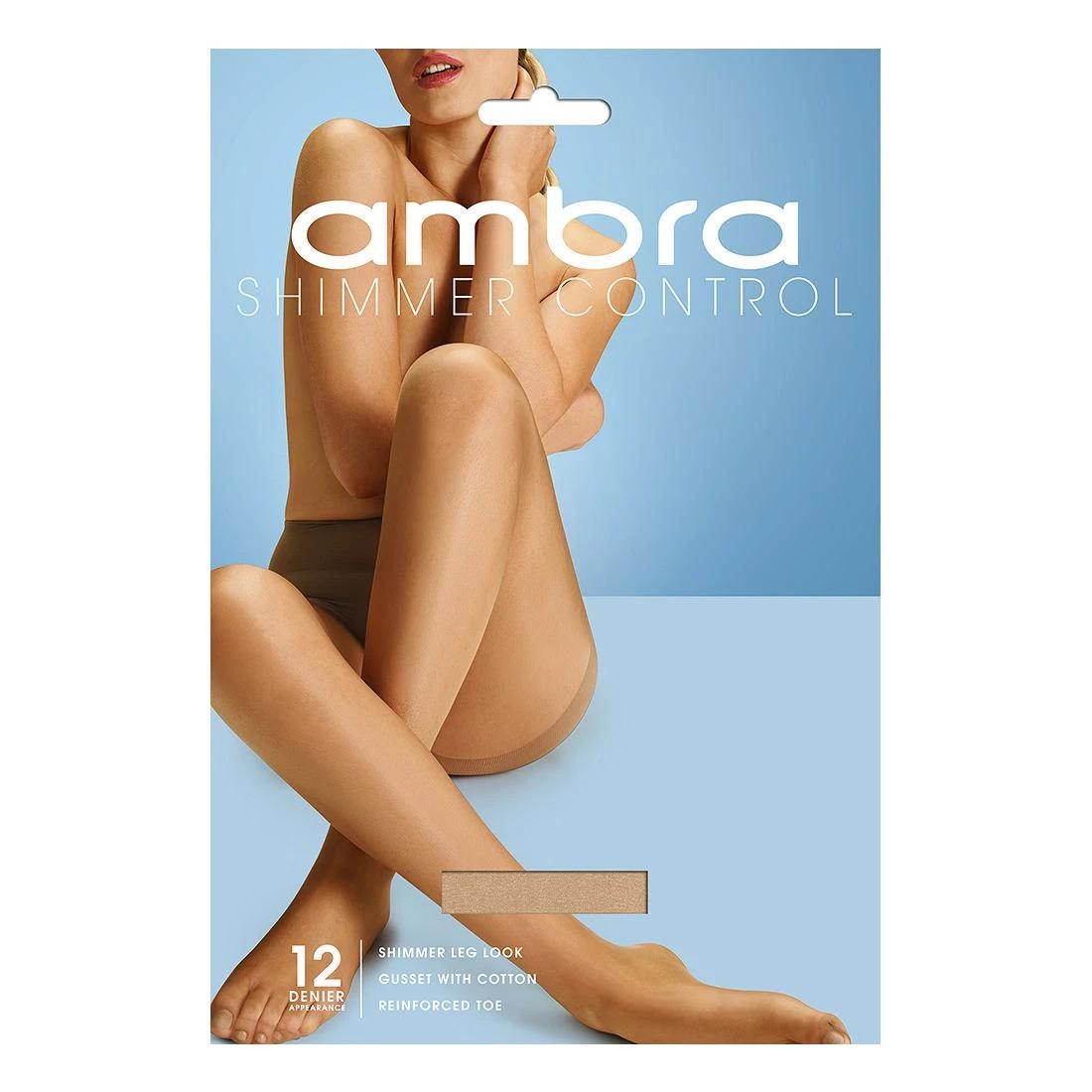 1 Ambra 1 Pack 12 Denier Shimmer Control Pantyhose NATURAL