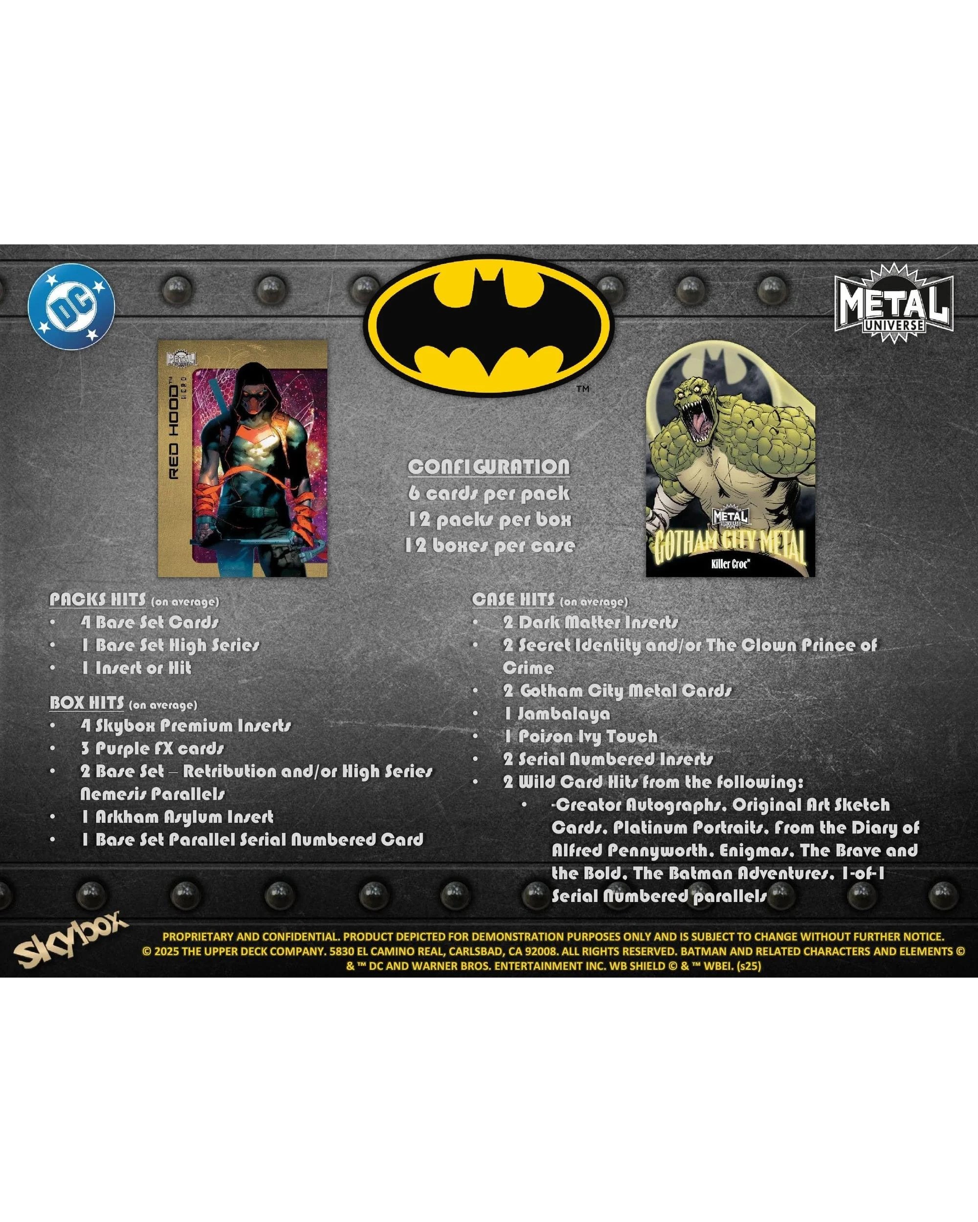 5 Upper Deck 2025 DC Skybox Metal Universe Batman Hobby Pack, 5 of 5
