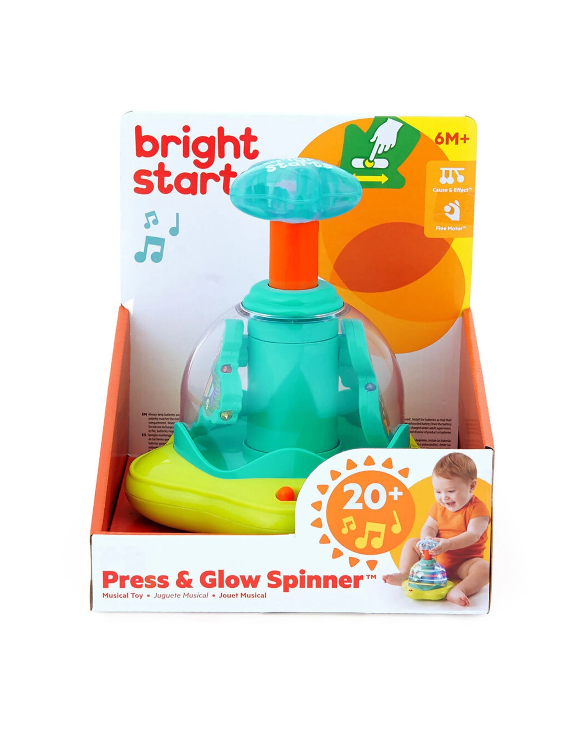 4 Bright Starts Press And Glow Spinner Lights And Sounds Baby Toy 6 Months - Multi, 4 of 8