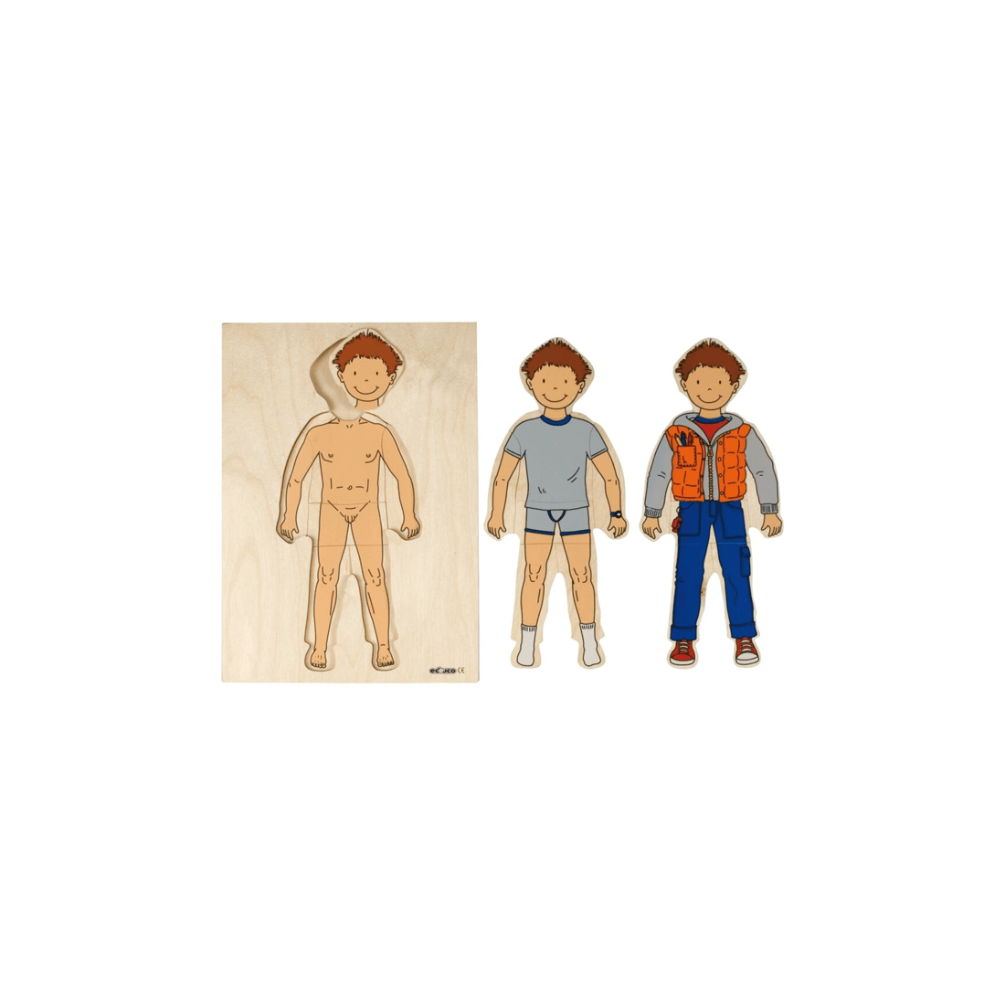 2 EDUCO Getting Dressed Puzzle Boy Educational Kids Puzzle 21Pc Birch Plywood - Multi, 2 of 3
