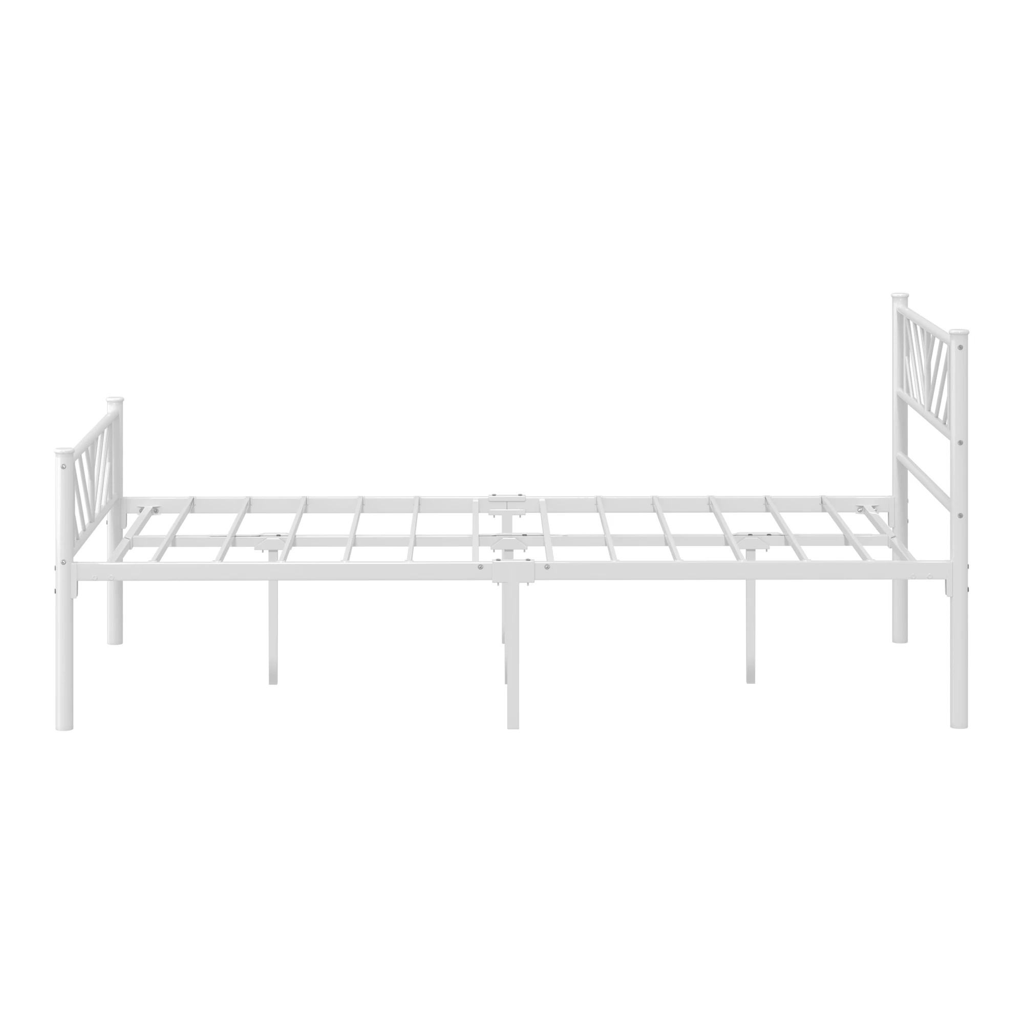 8 Oikiture Metal Bed Frame King Single Size Metal Base Mattress Platform - White, 8 of 9