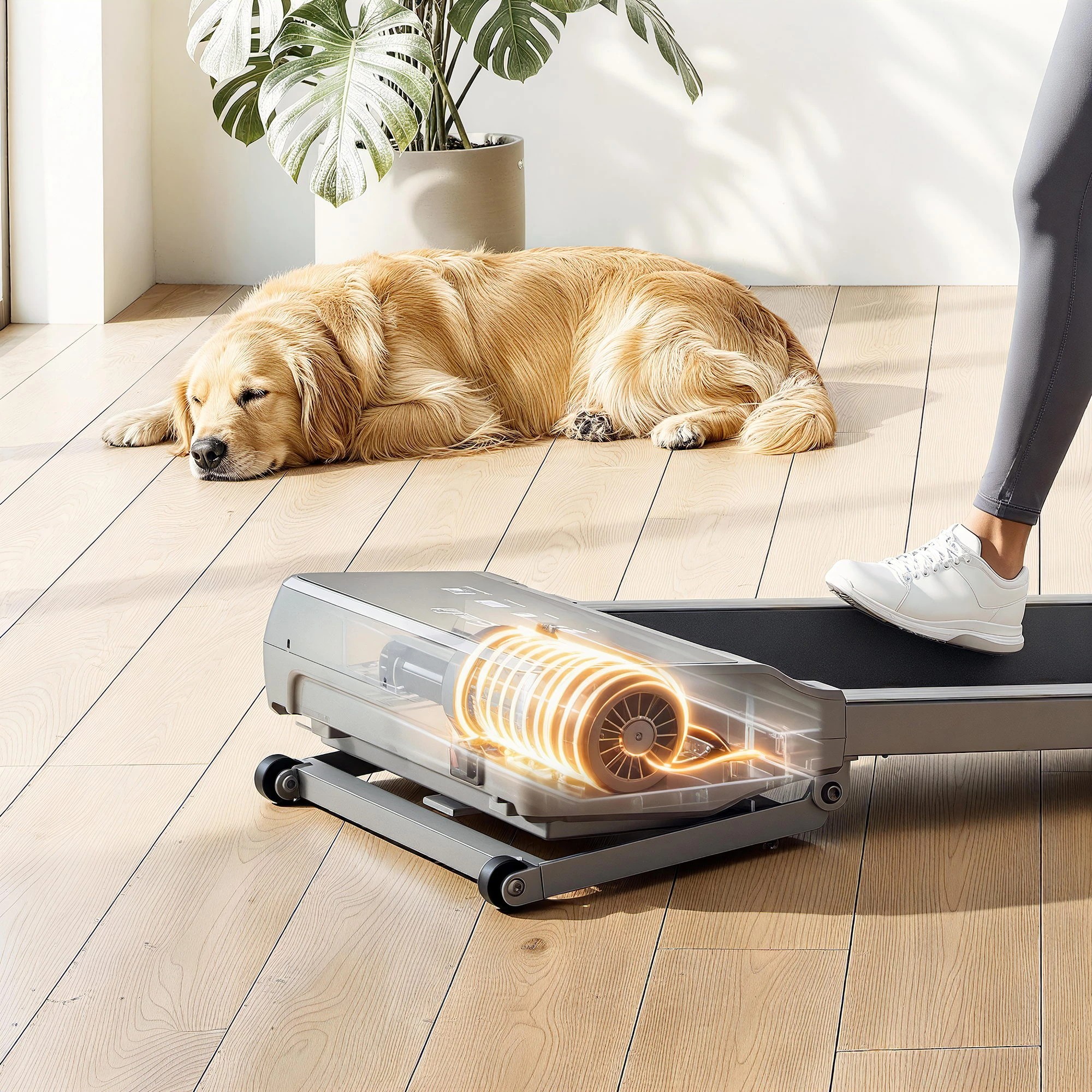 8 Everfit 3 in 1 Walking Pad Treadmill 20% Auto Incline Under Desk Treadmills 40cm Wide Belt - Silver, 8 of 9