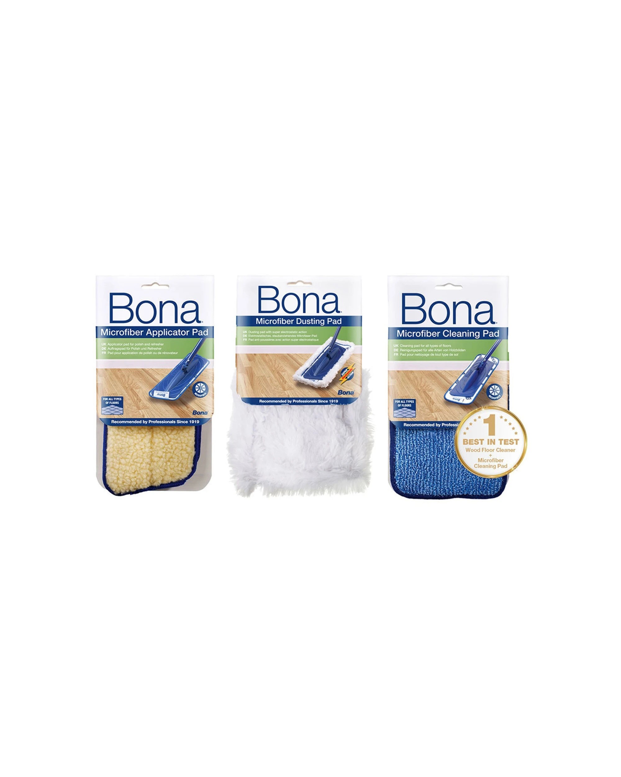 1 Bona Microfibre Applicator Cleaning Dusting Pads Washable Reusable Multipack - Multi, 1 of 4