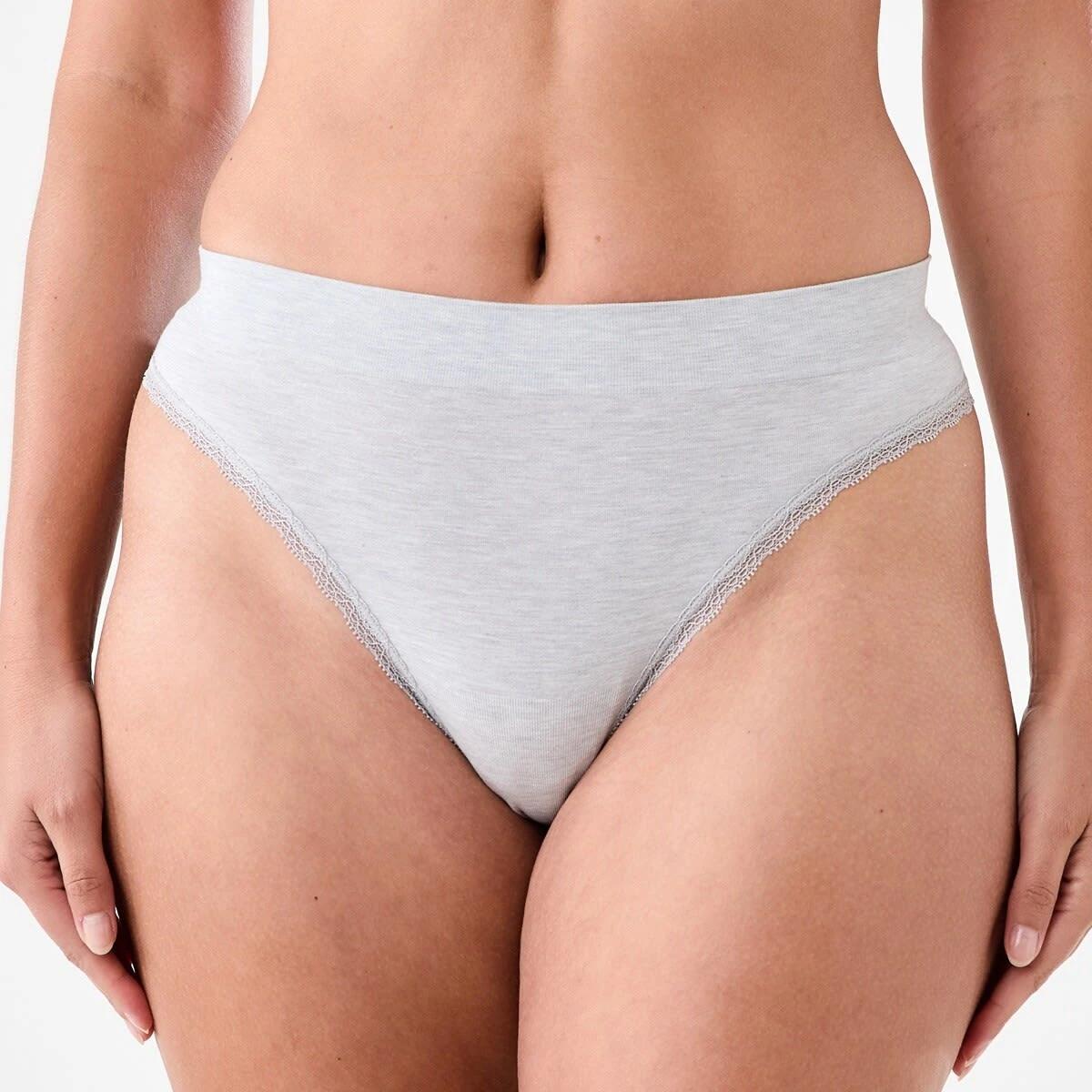 5 3 Pack Seamfree Bamboo Lace G-string Briefs HALOGEN BLUE, SILVER MARLE, SHADOW NAVY, 5 of 8