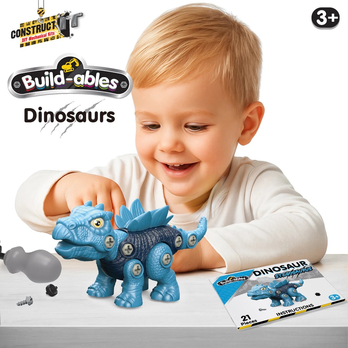 3 Construct-it Build-ables Stegosaurus, 3 of 6