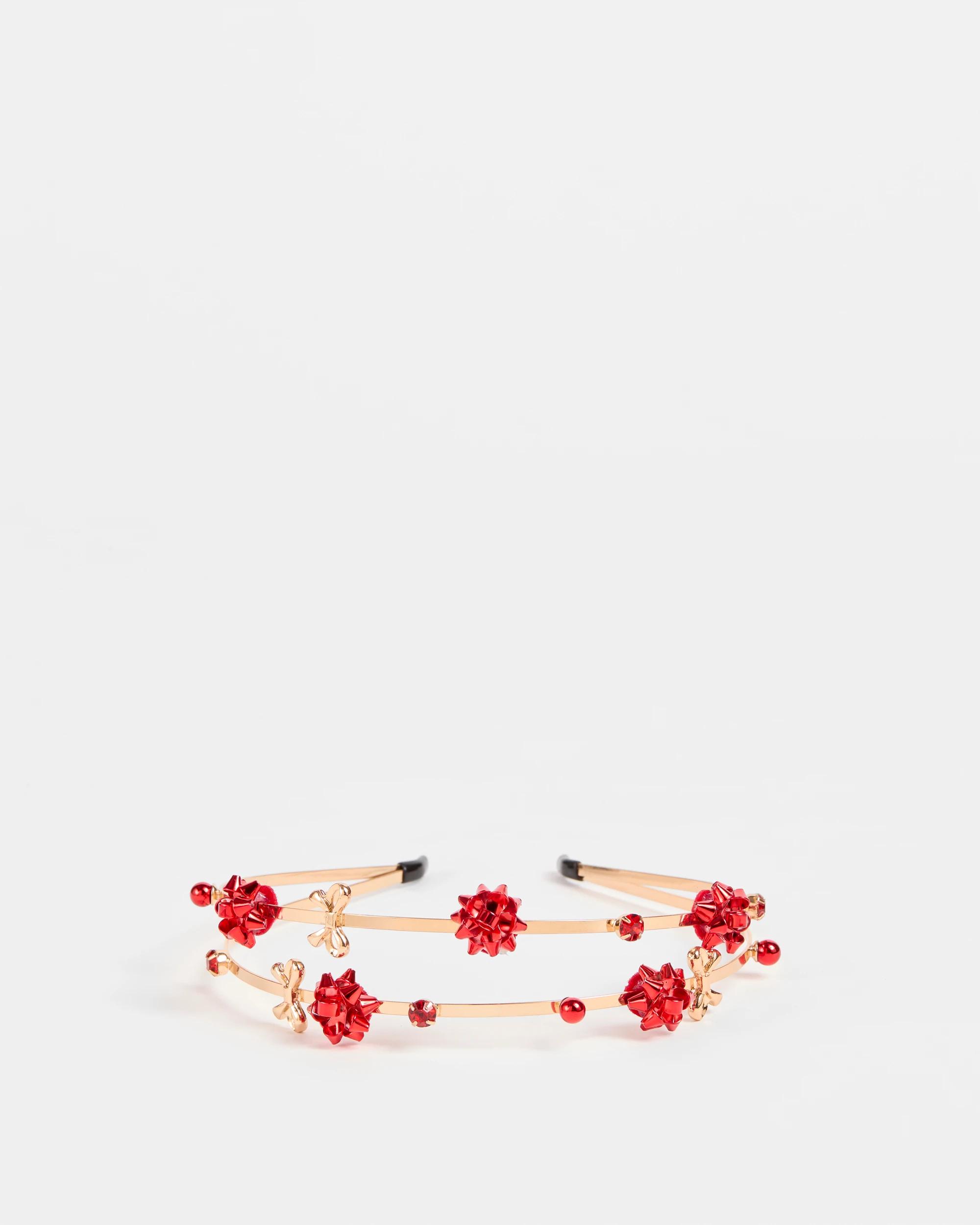 1 Target Christmas Metal Rosette Headband GOLD, 1 of 4