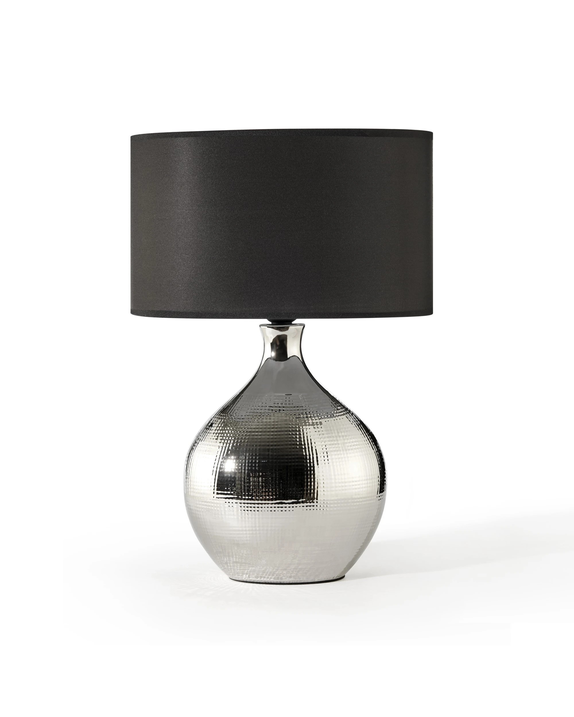 4 Sherwood Lighting Set of 2 Cosmo Contemporary Bedside Table Lamp Art Deco Textured - Silver, 4 of 7