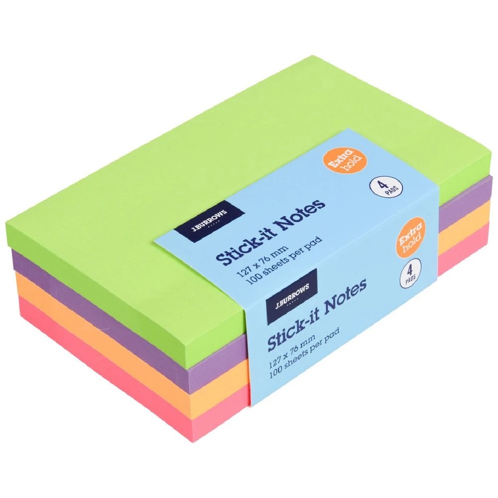 1 J.Burrows Stick-It Notes 76x127mm Baja 4 Pack, 1 of 4