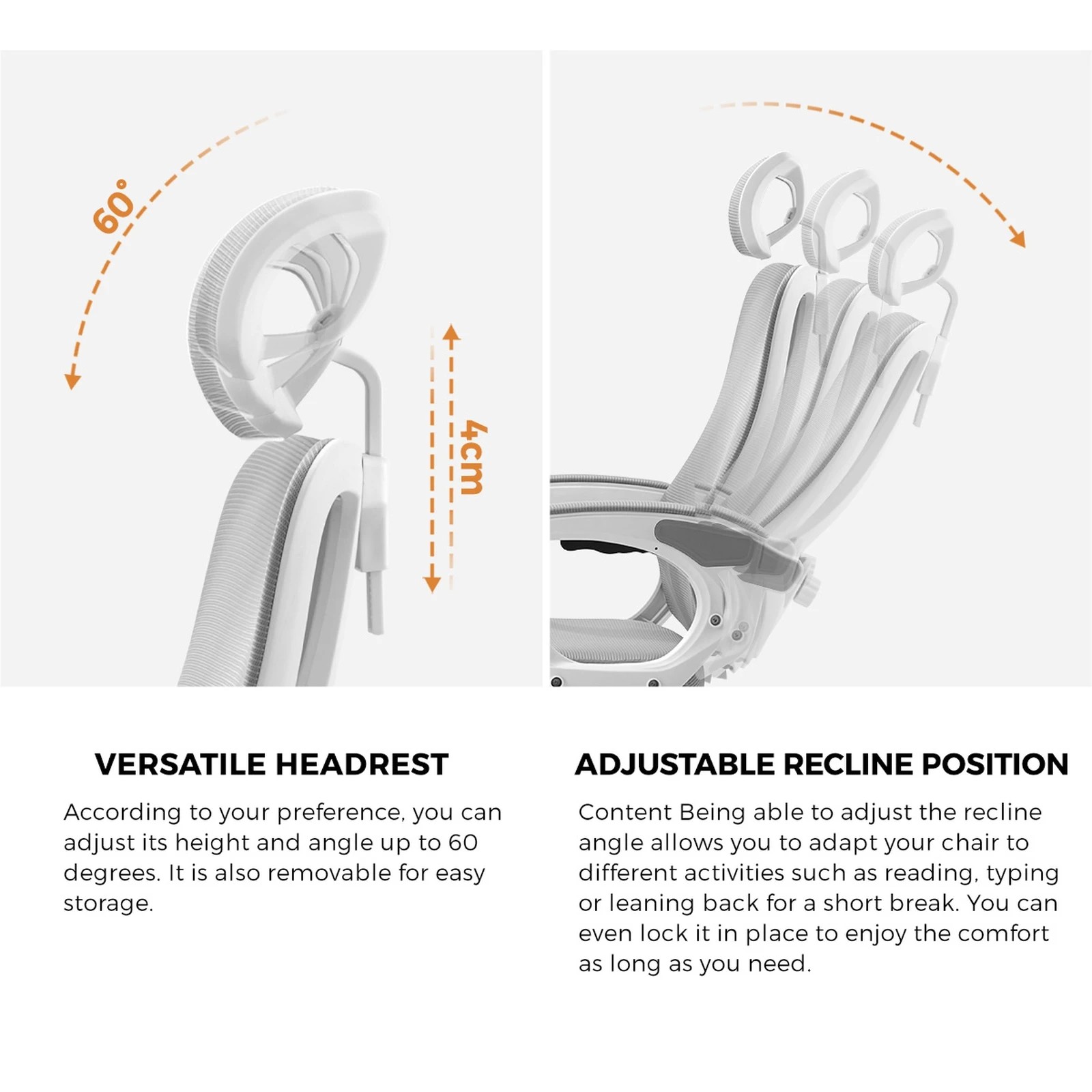 6 Oikiture Mesh Office Chair Footrest
 - White, 6 of 10