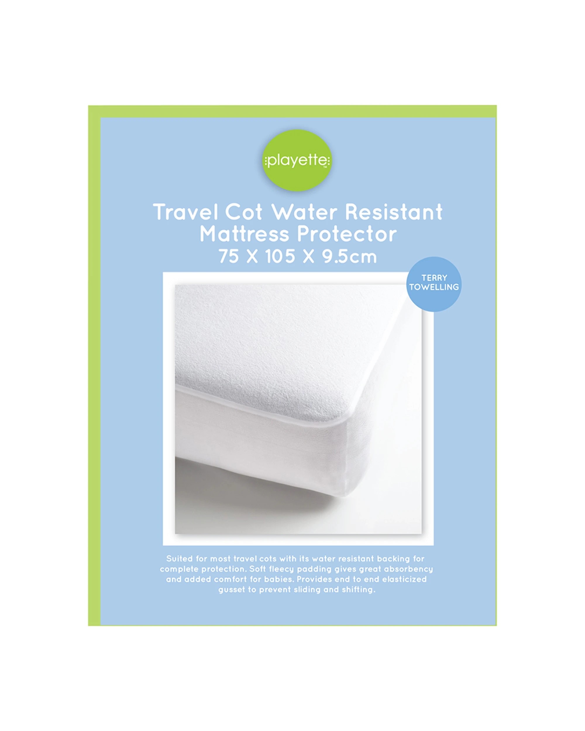 2 Playette Travel Cot Water Resistant Mattress Protector - Embossed Sheep - Multi, 2 of 3
