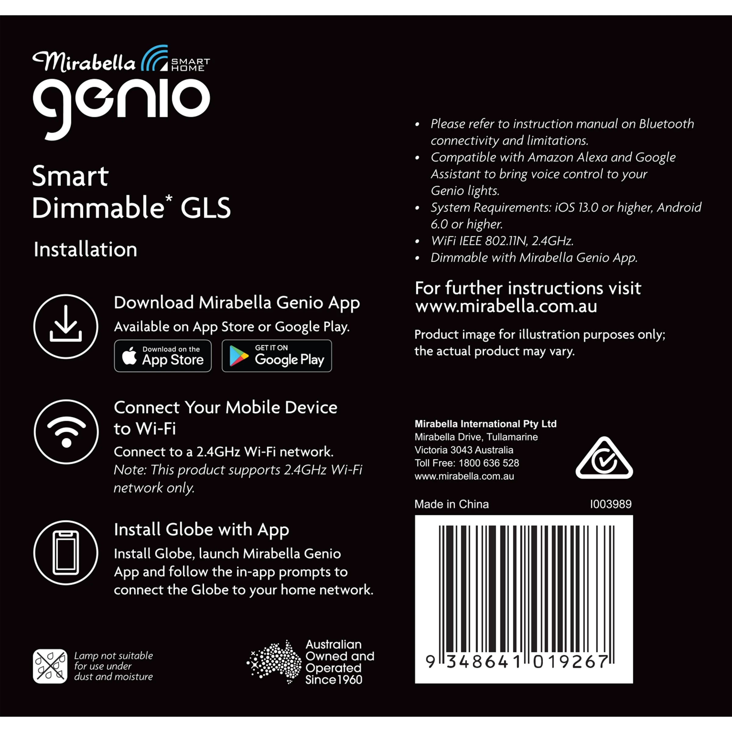 6 Mirabella Genio Wi-Fi 9W LED Dimmable Globe Bulb, 6 of 6
