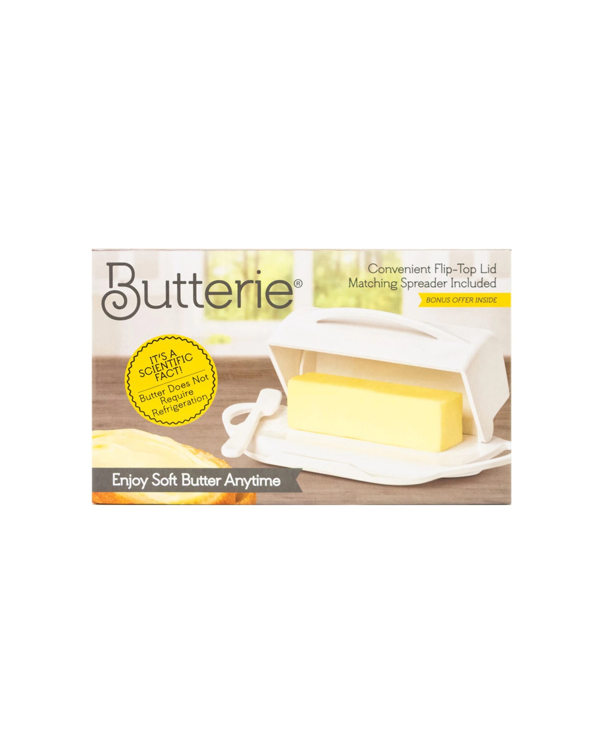 6 Butterie Flip Top Plastic Butter Dish With Spreader 250g Capacity - White, 6 of 7