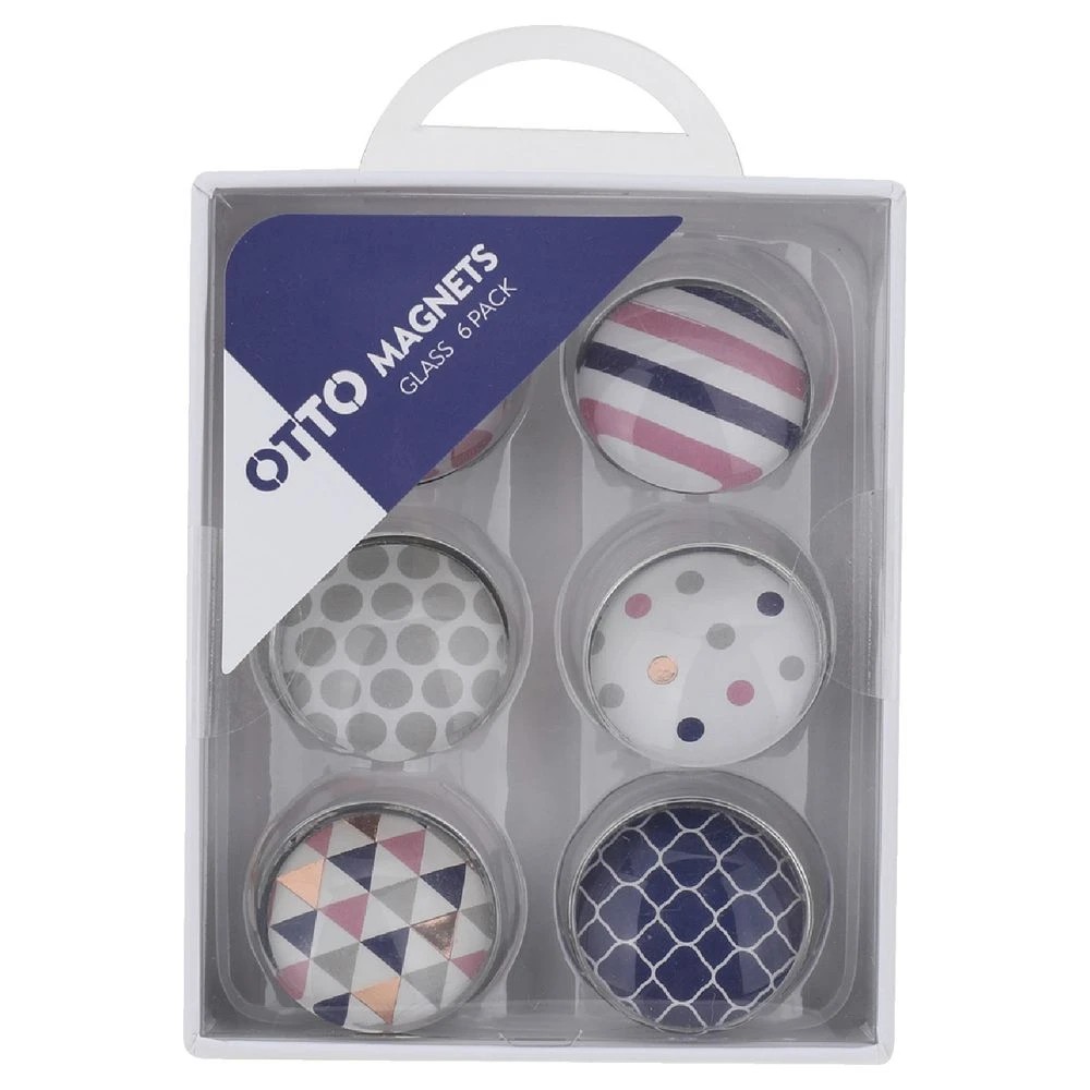 2 Otto Glass Magnets Assorted 6 Pack, 2 of 2
